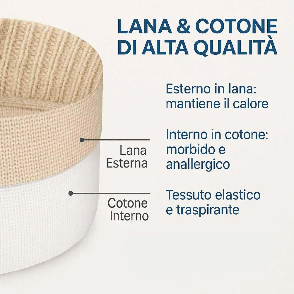 eMMe SQUARE Fascia Lombare Termica in Lana e Cotone, Supporto Schiena e Addome, Traspirante ed Elastica, Made in Italy, per Dolori Lombari e Muscolari, 29 cm di altezza (Bianco, XL)