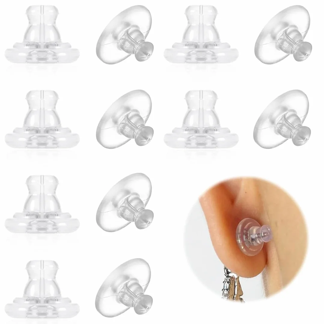12 Pezzi Di Ricambio In Silicone Ipoallergenico Per Orecchini Pendenti In Silicone