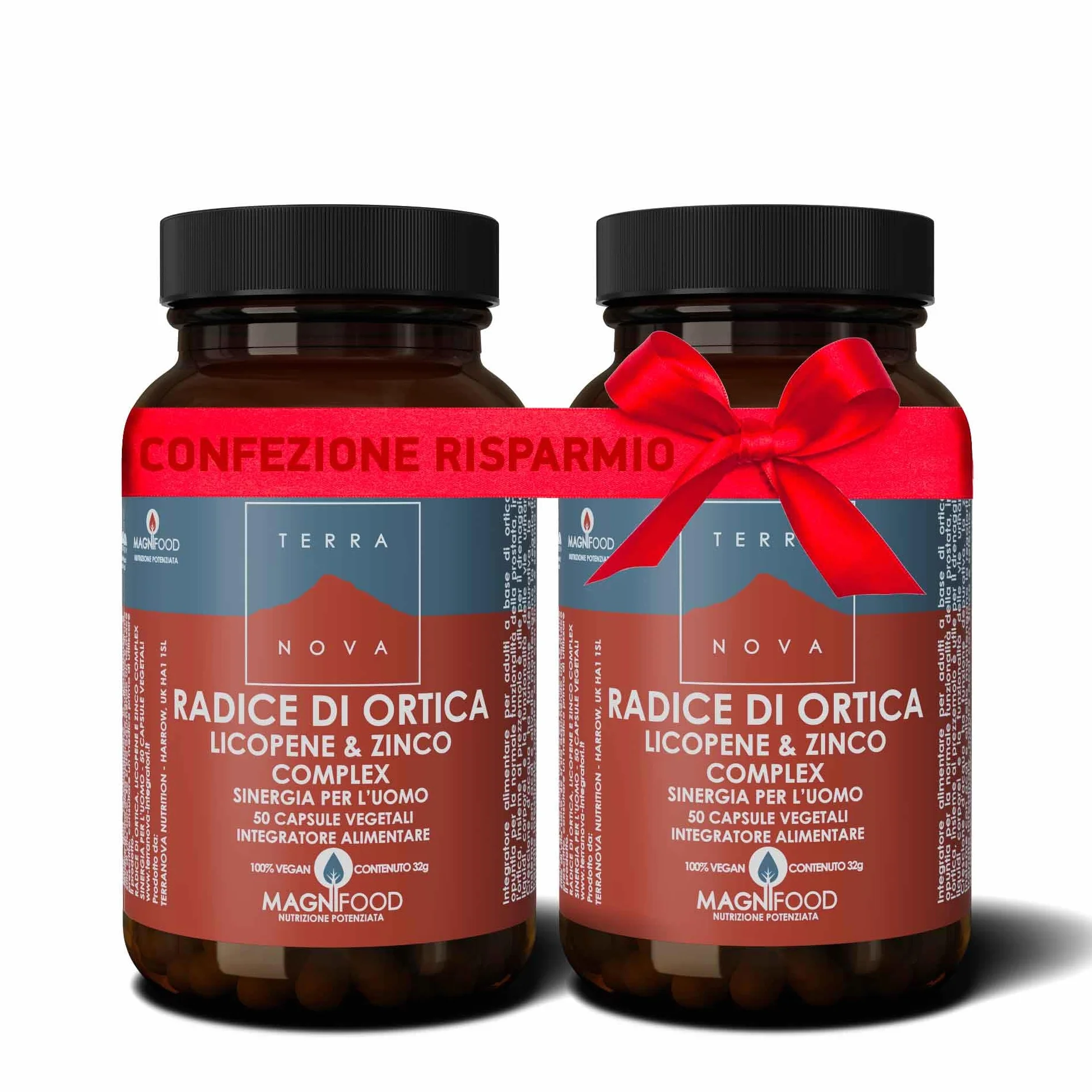 Radice di ortica, Licopene e Zinco Complex - Sinergia Uomo 2 PEZZI Confezione risparmio