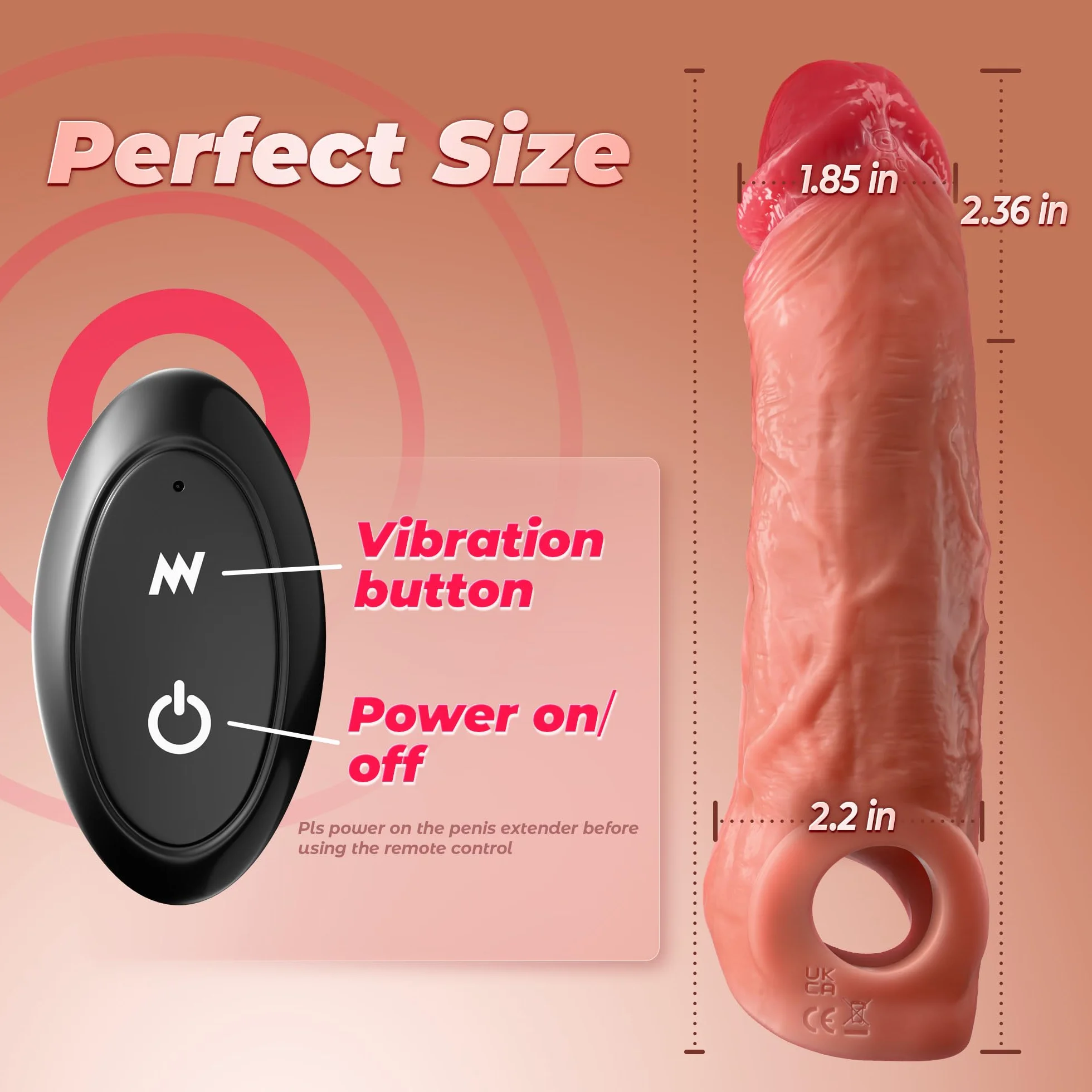Guaina Pene con Anelli Vibratore Sex Toys per Stimolare Clitoride Donna Prolunghe Ingrandimento Pene Ritarda Eiaculazione Erezione Riutilizzabile