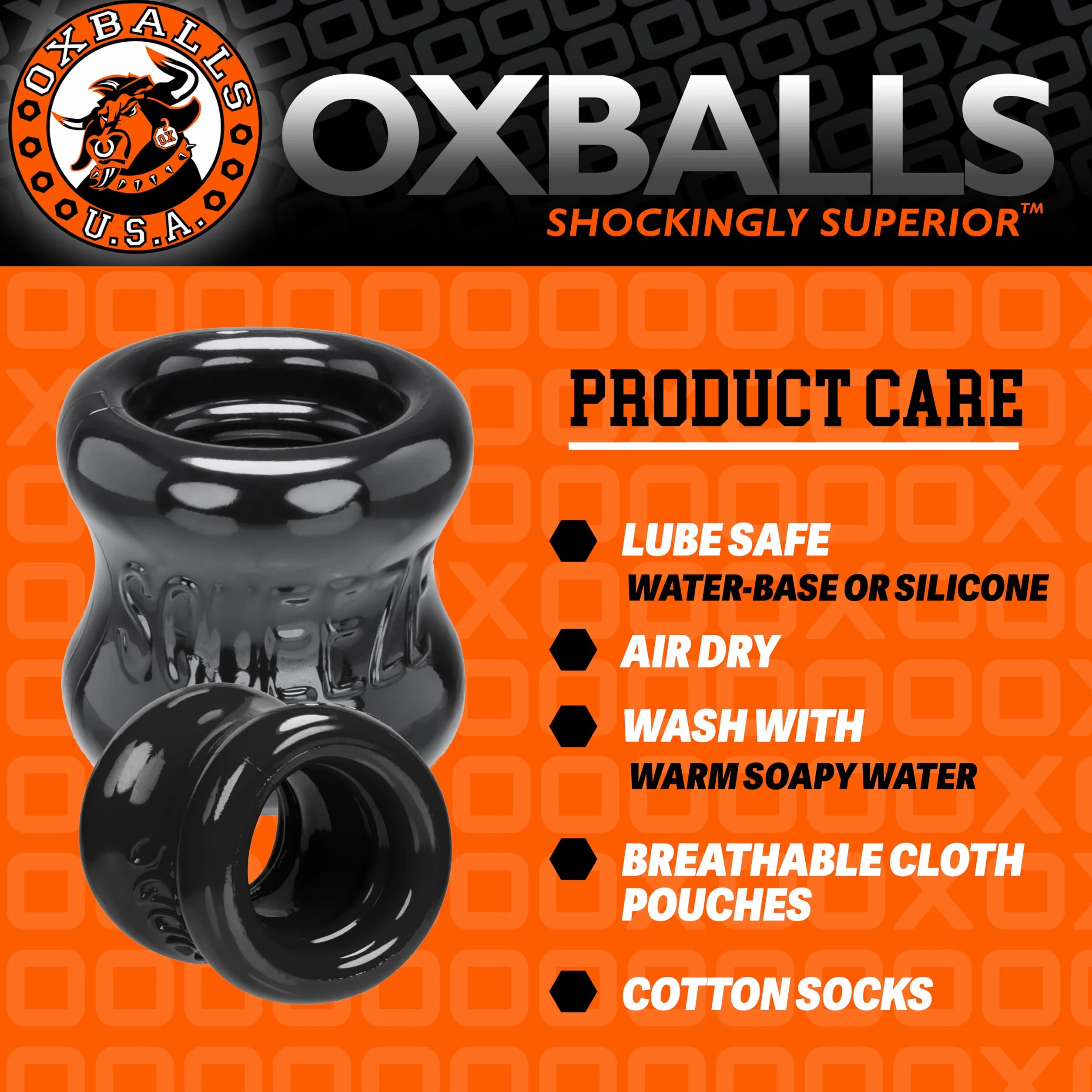 Oxballs Squeeze Ballstretcher Anello Per Testicoli Nero