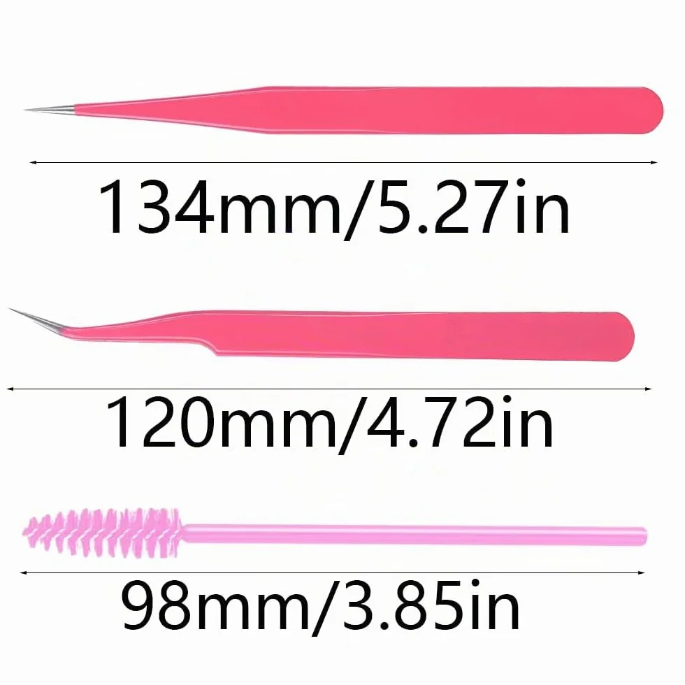 Pinzetta, 2 Pinzetta Extension Ciglia e 1 Pennello Ciglia, Kit Pinzetta per Ciglia, Pinzette Diritto e Curvo Tip Pinzette, Professionale Pinzette in Acciaio Inox, per Estensioni Ciglia, DIY