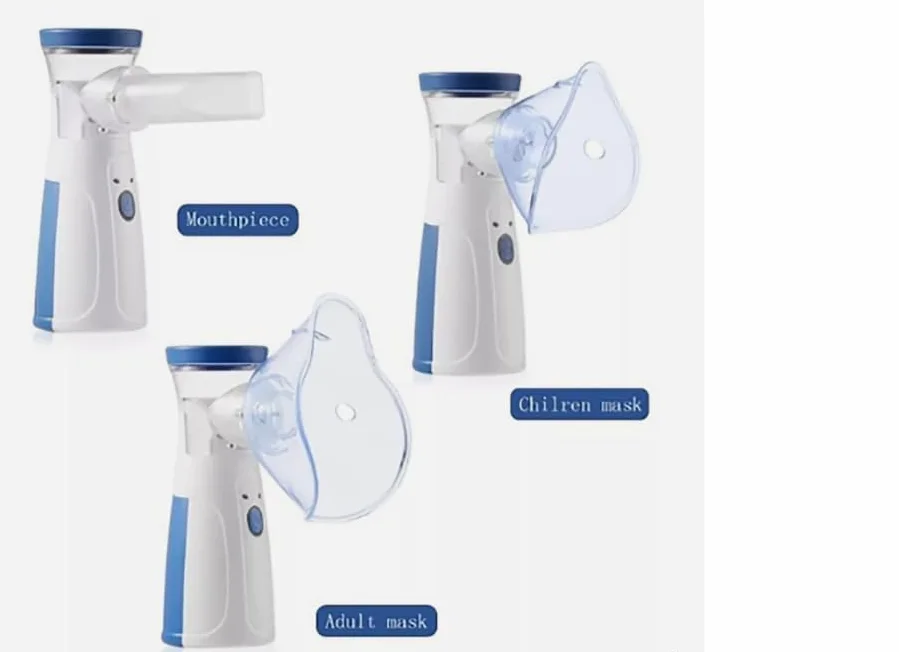 Nebulizzatore Portatile Silenzioso Inalatore con Maschere per Adulti e Bambini USB Ricaricabile