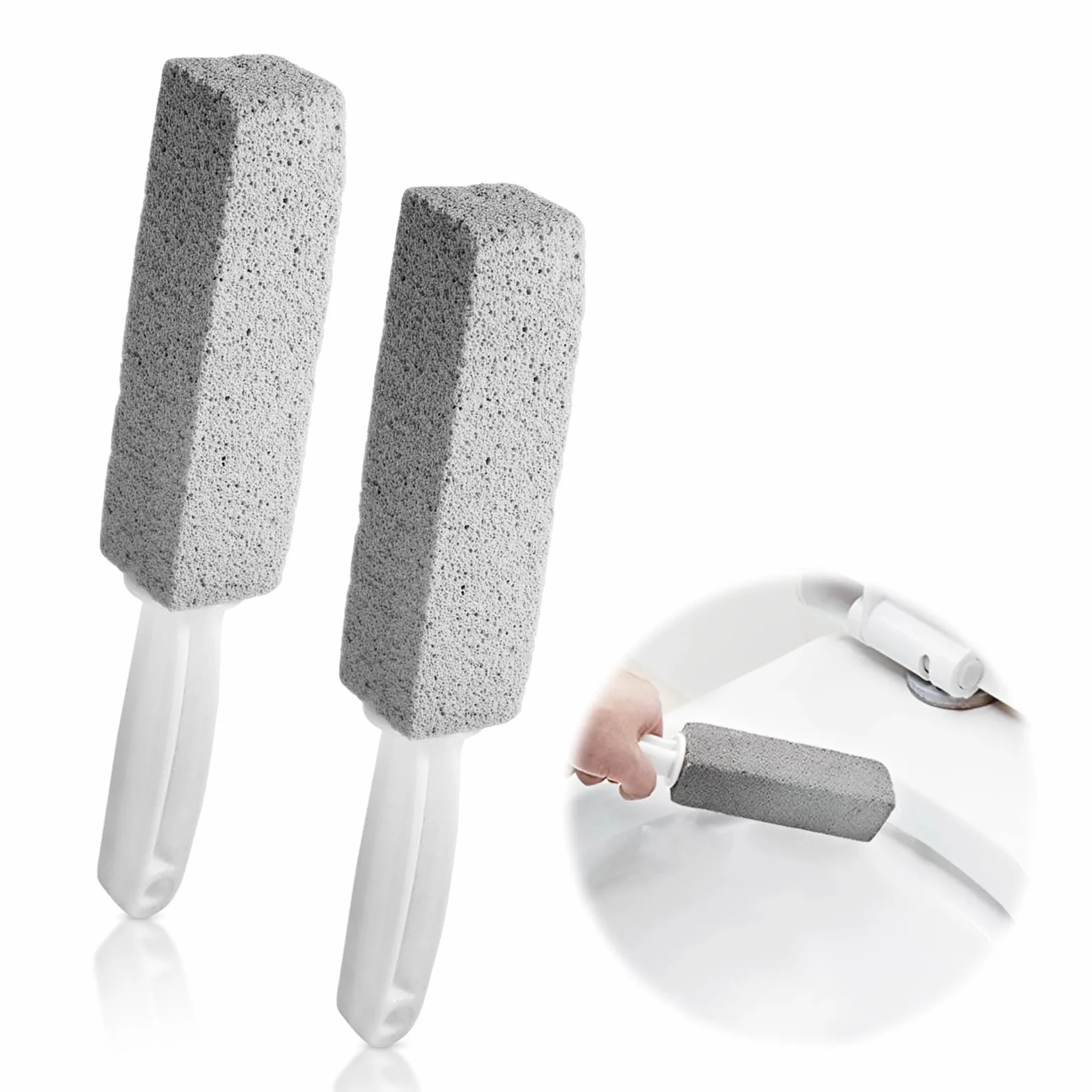 Pietra Pomice con Manico per Pulizia WC - Detergente per Bagno, Cucina, Piscina