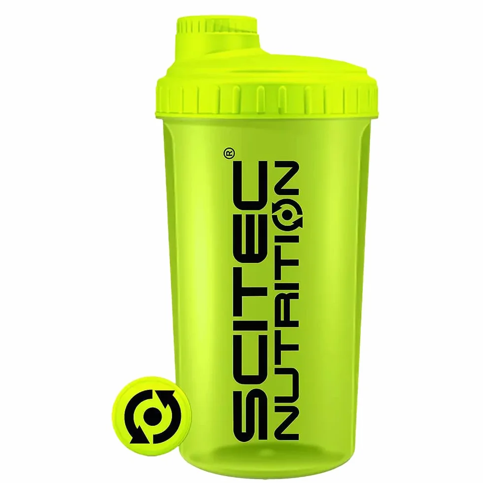 Scitec Nutrition Shaker, Shaker proteico, senza BPA, 700 ml, Giallo Neon