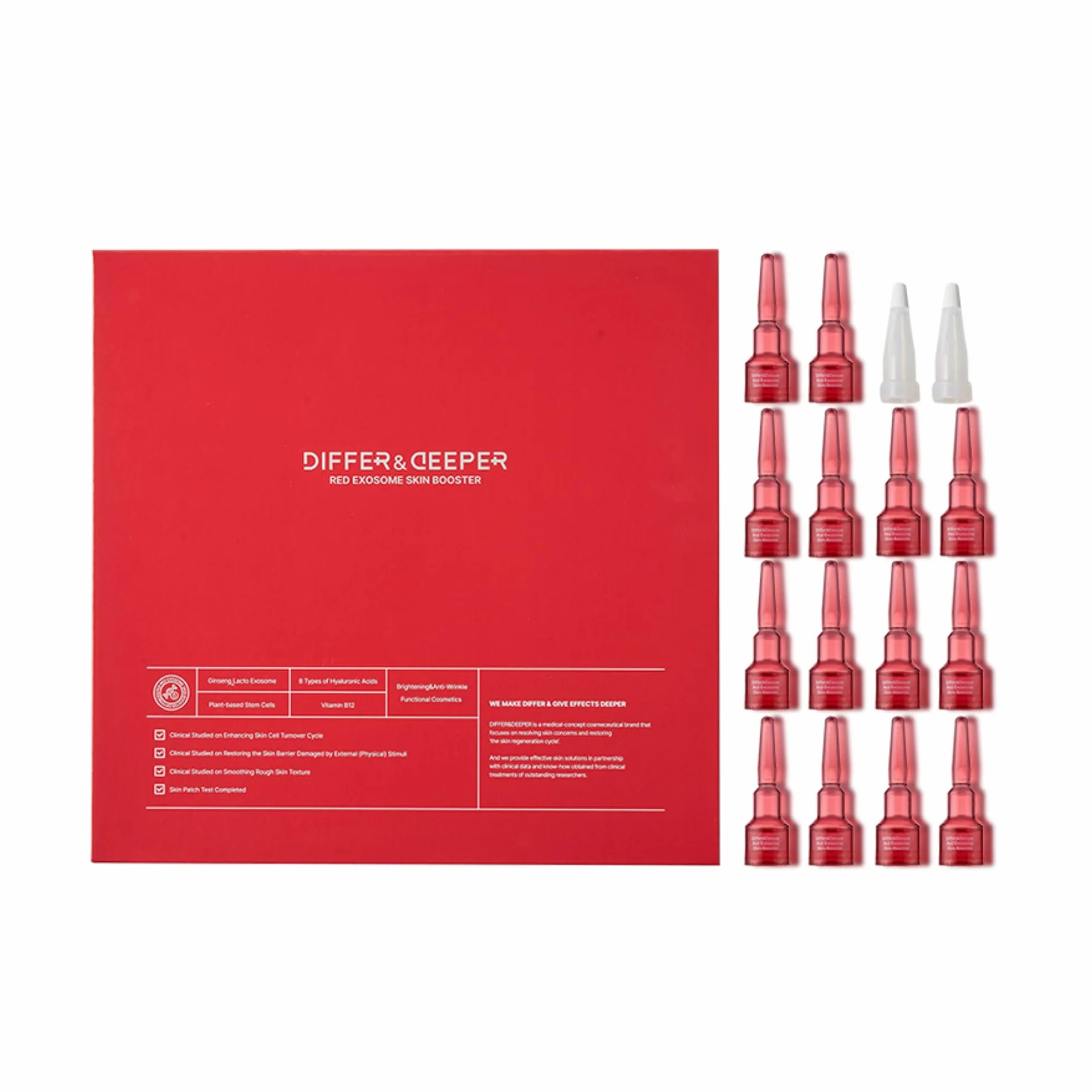 Differ&Deeper Siero Viso Esosomi PDRN Booster Coreano Rigenerante 14 x 2 ml