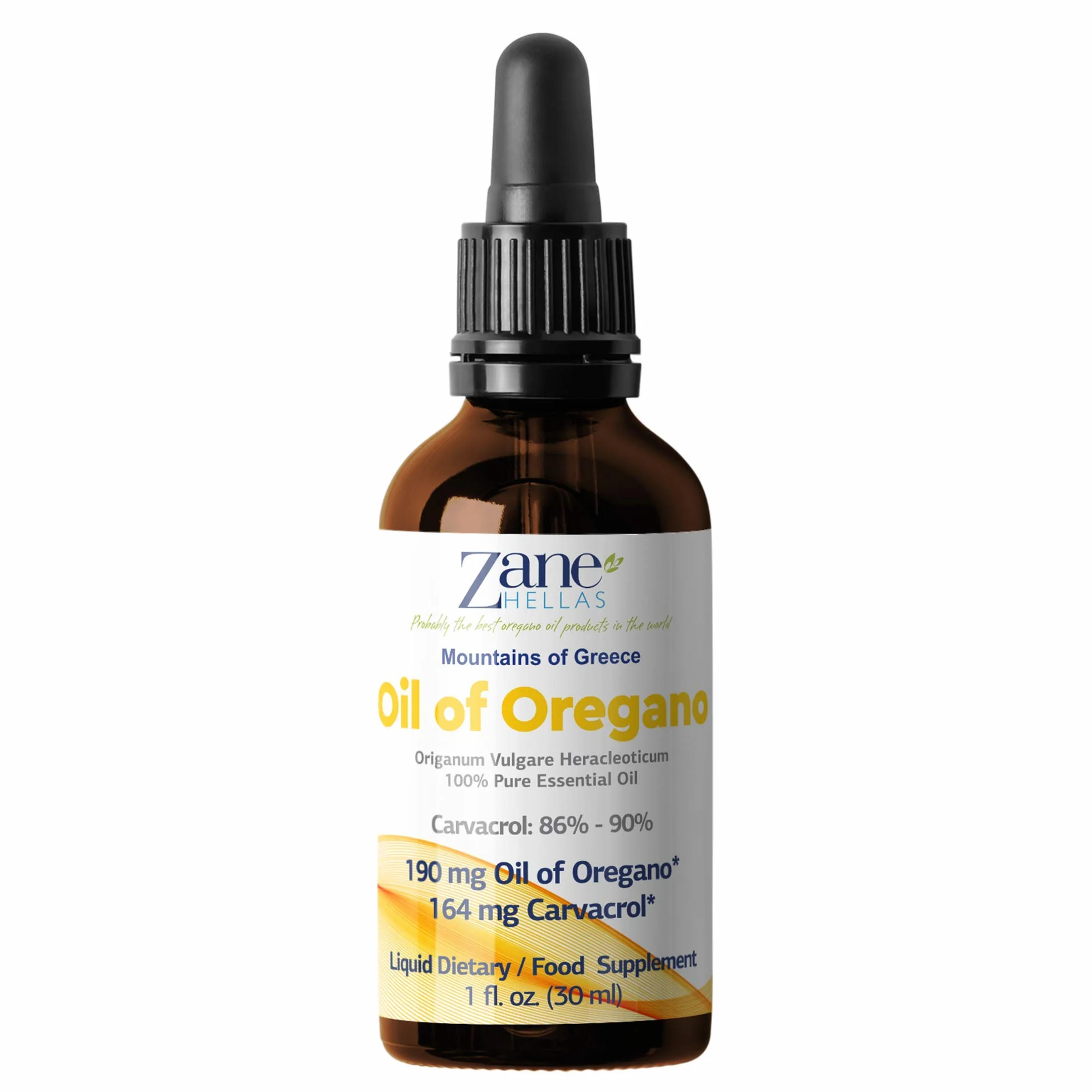 Olio di Origano Zane 190 mg 164 mg Carvacrolo 86-90% 4 Gocce Greco Non Diluito