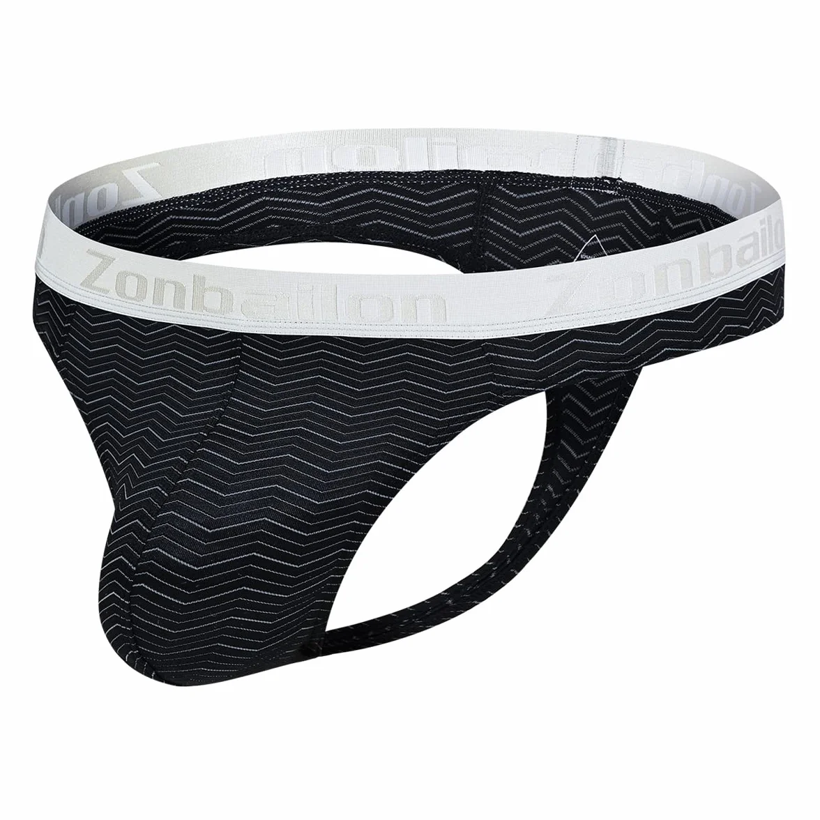 Tanga da uomo con perizoma, sacco grande, bianco, nero