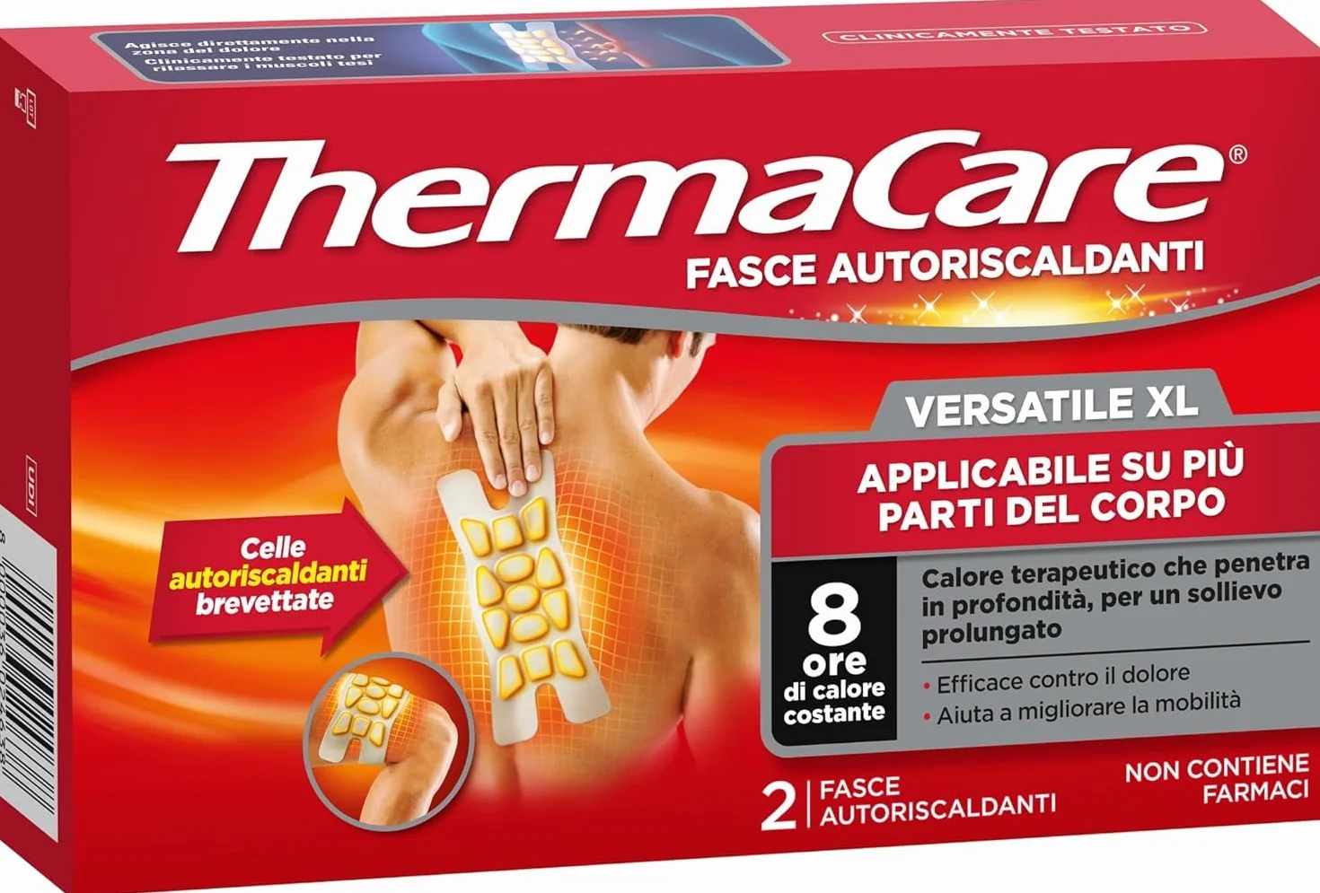 ThermaCare Versatile XL Fasce Autoriscaldanti a Calore Terapeutico, 8 Ore Calore Costante, 2 Fasce