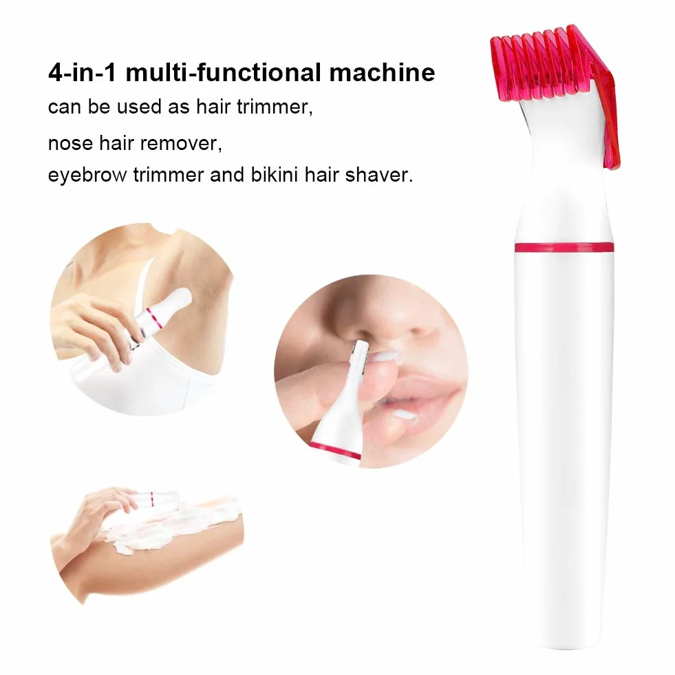 Rasoio elettrico 4-in-1 per capelli, naso e bikini donna