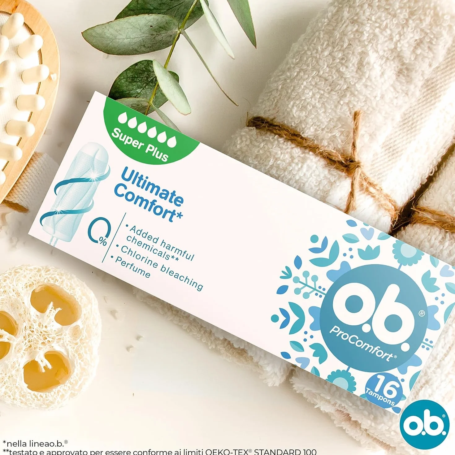 o.b. ProComfort Super Plus Assorbenti Interni, Flusso Molto Intenso, Inserimento e Rimozione Facile, 16 unità (Confezione da 10)