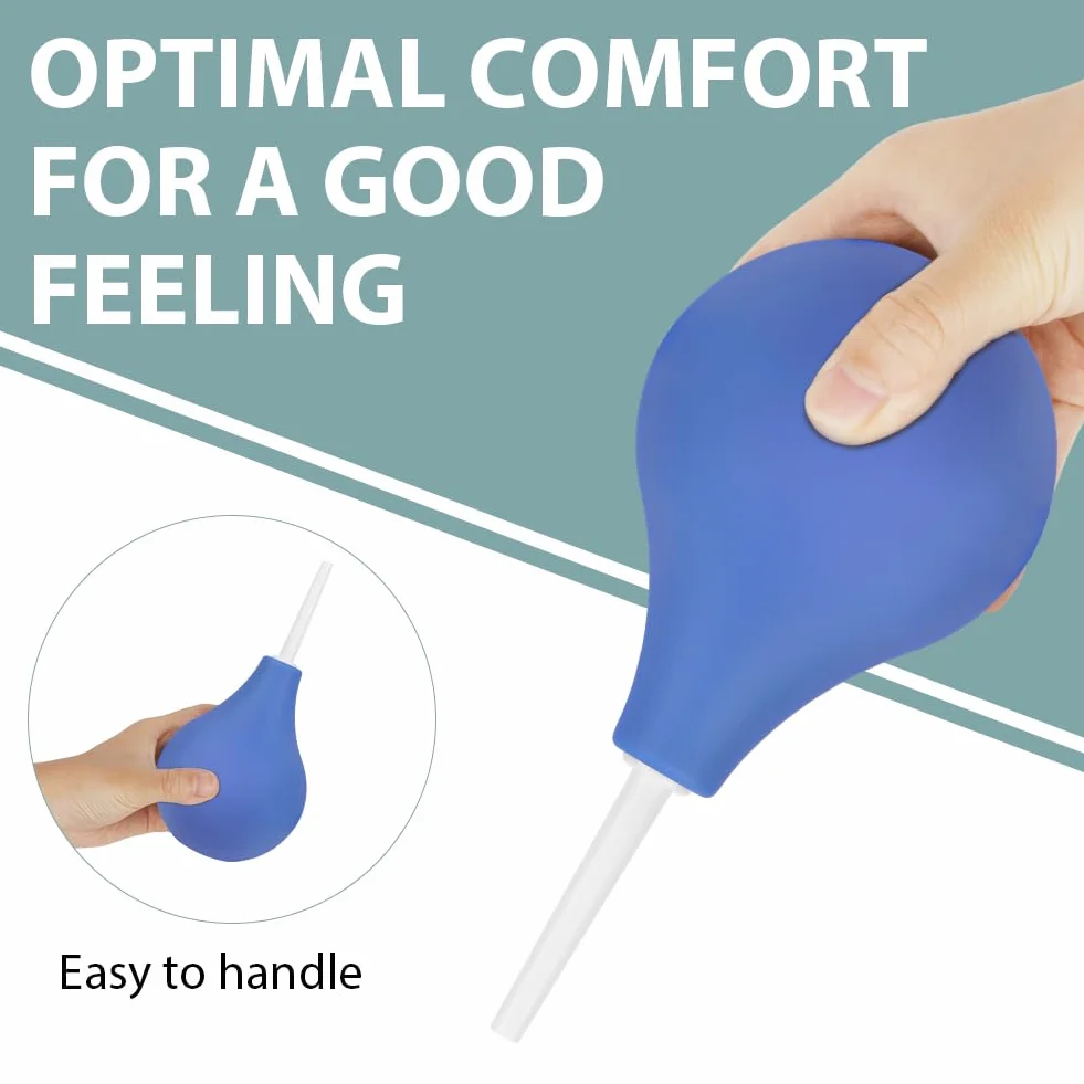 ACWOO Kit Clistere a Bulbo, 224ML Clistere Pera Silicone per Uomini Donne, Doccia Anale Sicuro Comodo, Riutilizzabile Kit di Lavaggio in Gomma, Peretta per Lavaggio Intimo per Lavaggio Intestinale
