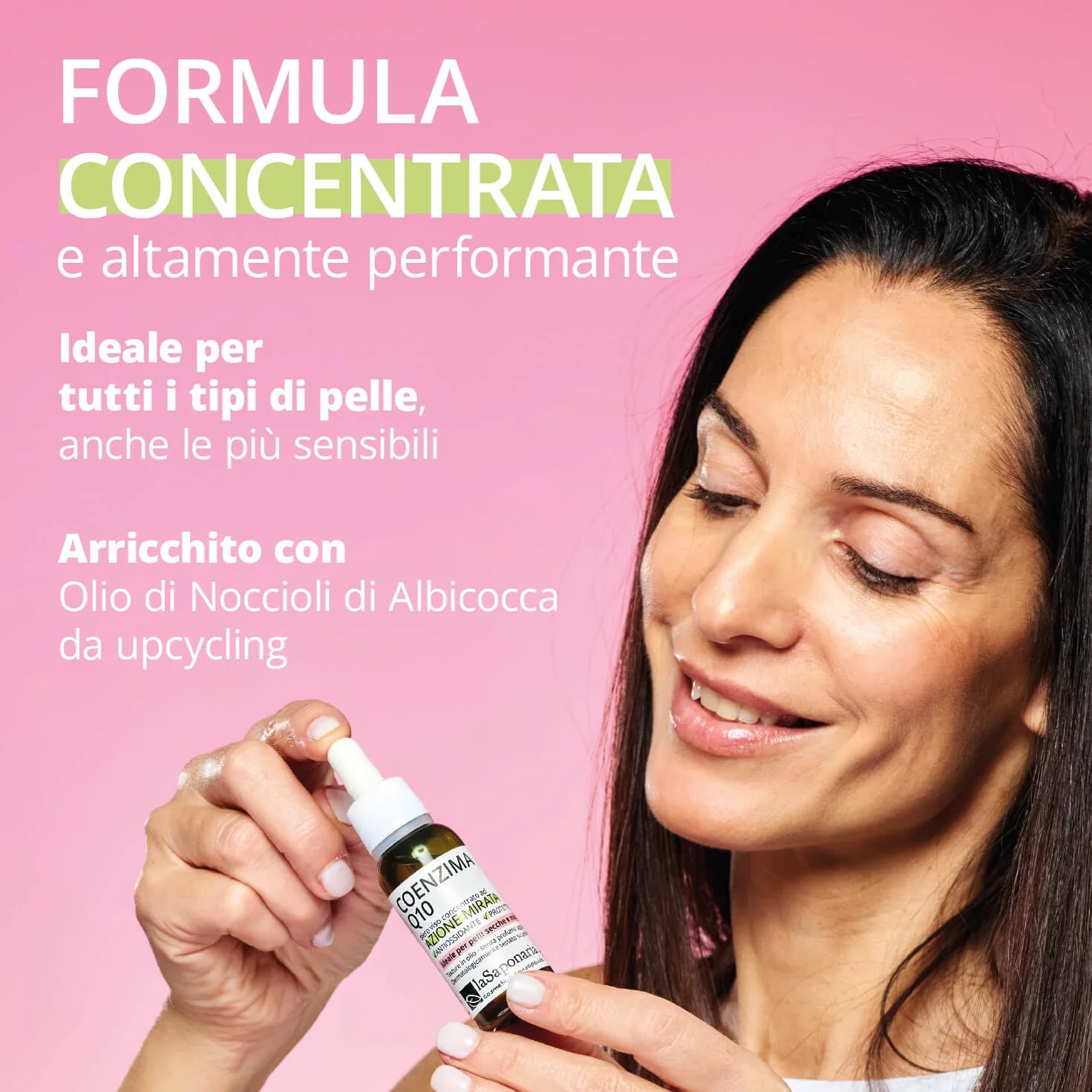 La Saponaria | Siero Viso Coenzima Q10, Idratante, protettivo e antiossidantee, Biologico, Ideali per pelli secche, mature e stanche, 30 ml