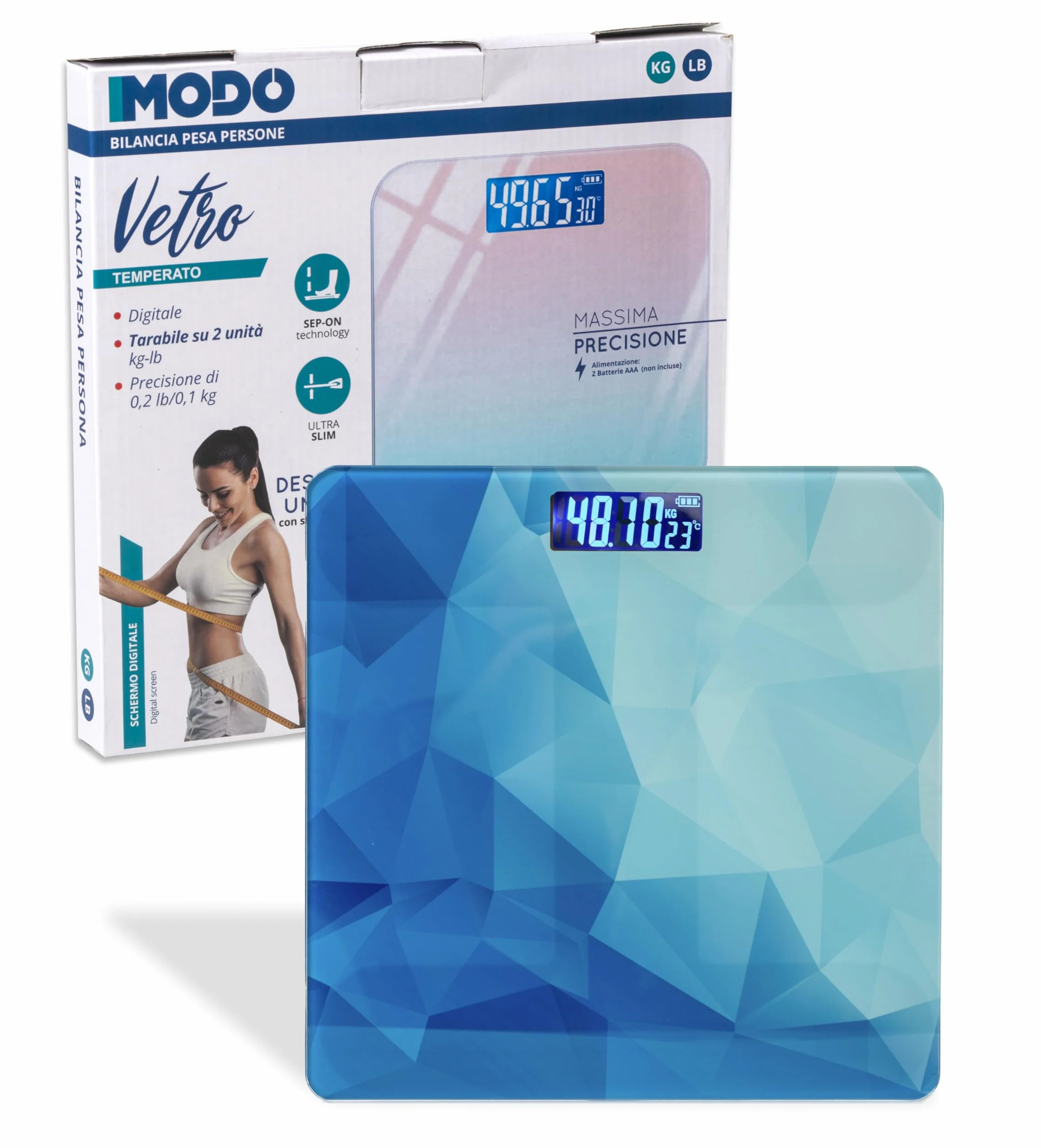 IPEA Bilancia Pesapersone Digitale Ultra Sottile Vetro Temperato 0,1 KG 180Kg