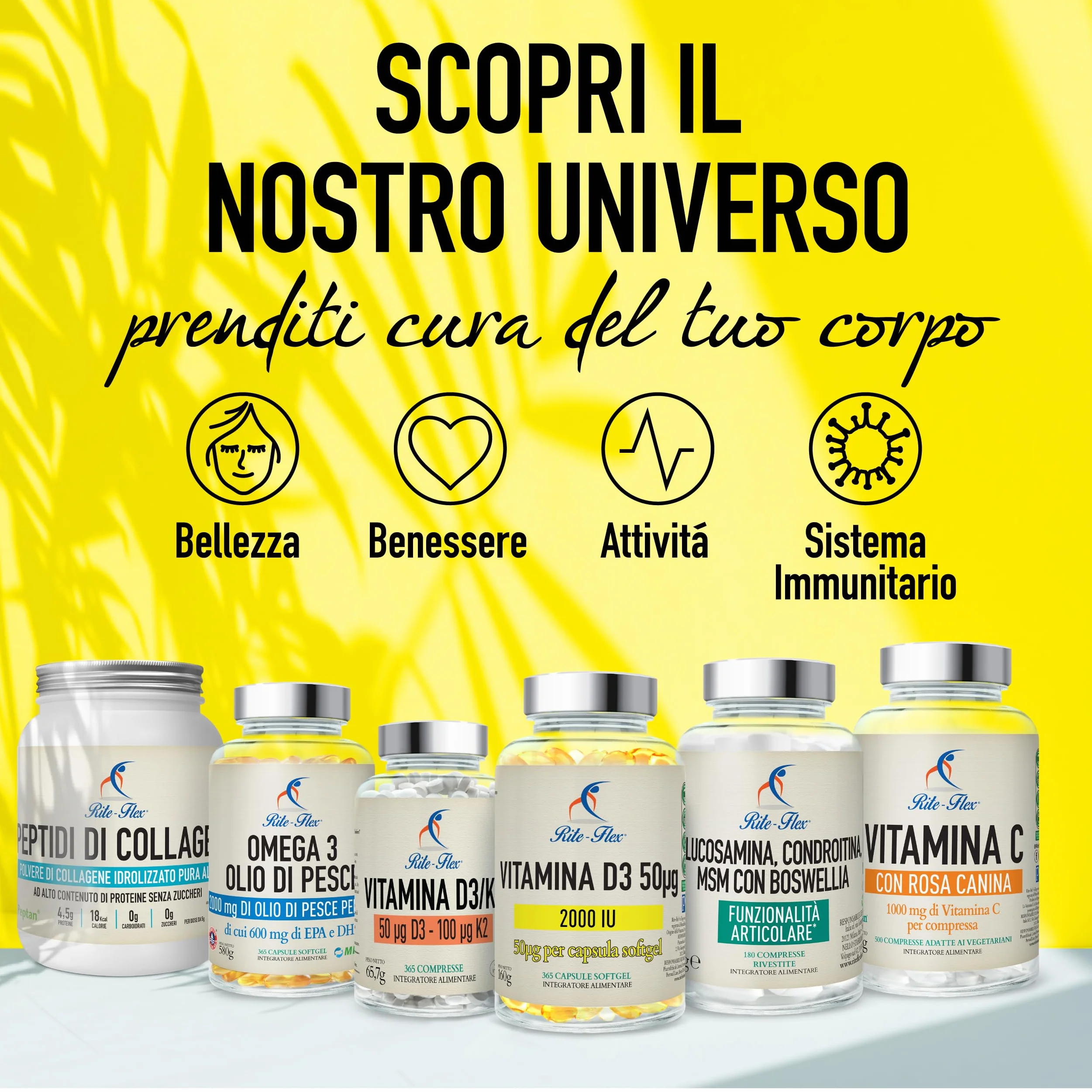 Rite-Flex, Integratore di Vitamina D3 2000 UI (365 Capsule Soft gel)