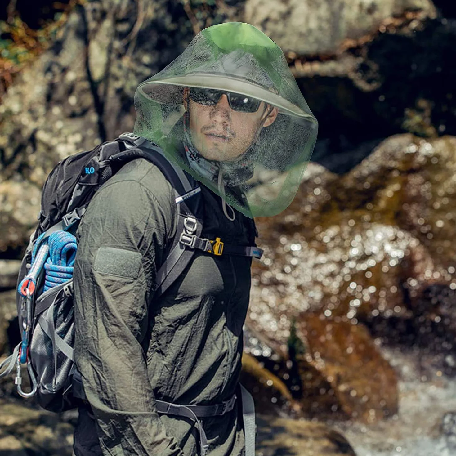 Rete per la Testa Anti Insetti 2 Pack Cappello a Rete Faciale Anti-zanzara Zanzariera Mosquito Head Net per Protezione del Viso