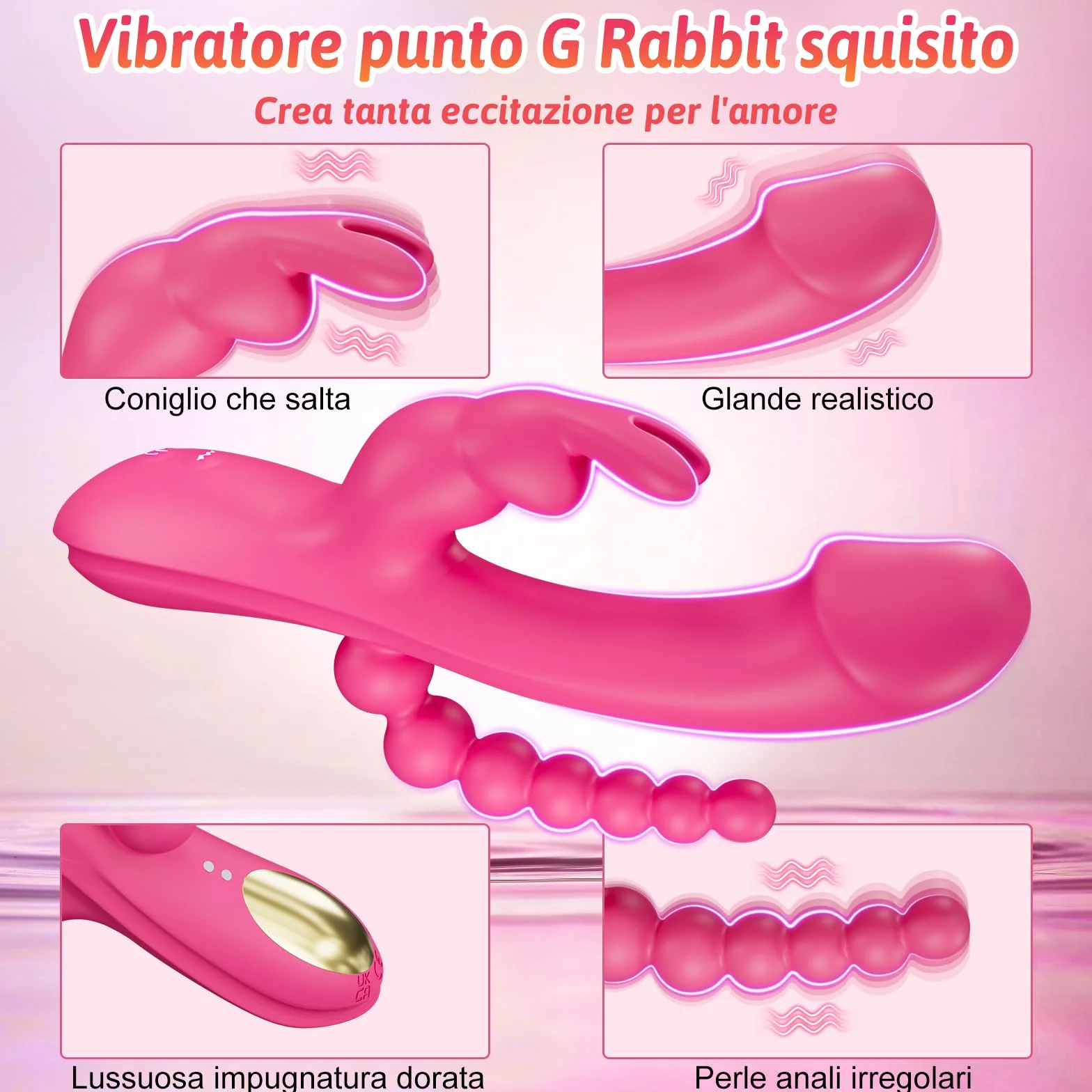 Vibratoreper donna del punto G Sex Toy - Dildo Stimolatore clitorideo, Giocattolo per adulti per il piacere femminile, doppio 10 modalità vibratore rosa anale Giocattolo del sesso di coppia