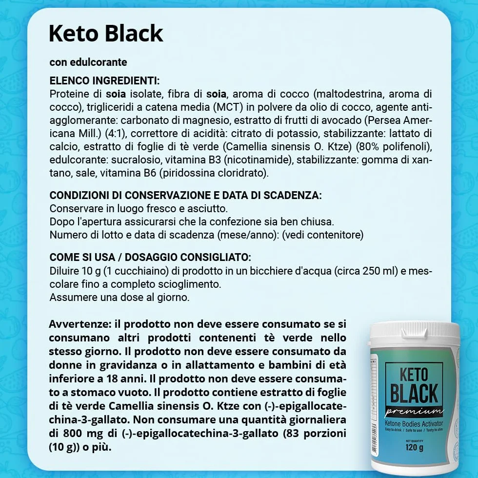 Dimagrante Originale Proteici Dieta Chetogenica 120 g Shake Vegan Gusto Cocco Polvere