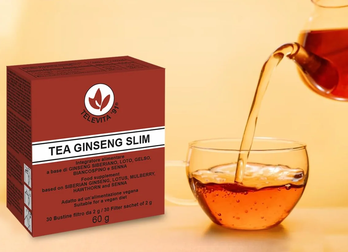 Tè anti-adiposo con Ginseng 120 bustine drenante eliminare depositi adiposi attivare intestino