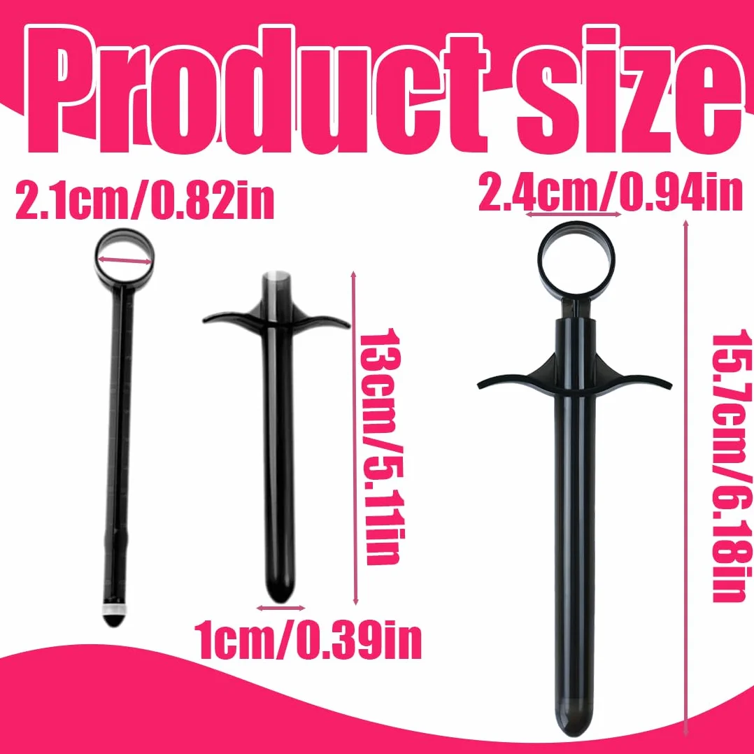 NHQZ Siringa Lubrificante Riutilizzabile,Applicatore Lubrificante,Lubrificante Portatile Applicatore,Vaginale Siringa Aiuti Strumenti,Con Anello Di Trazione E Presa Per Le Dita,Nero, 1 pezzo