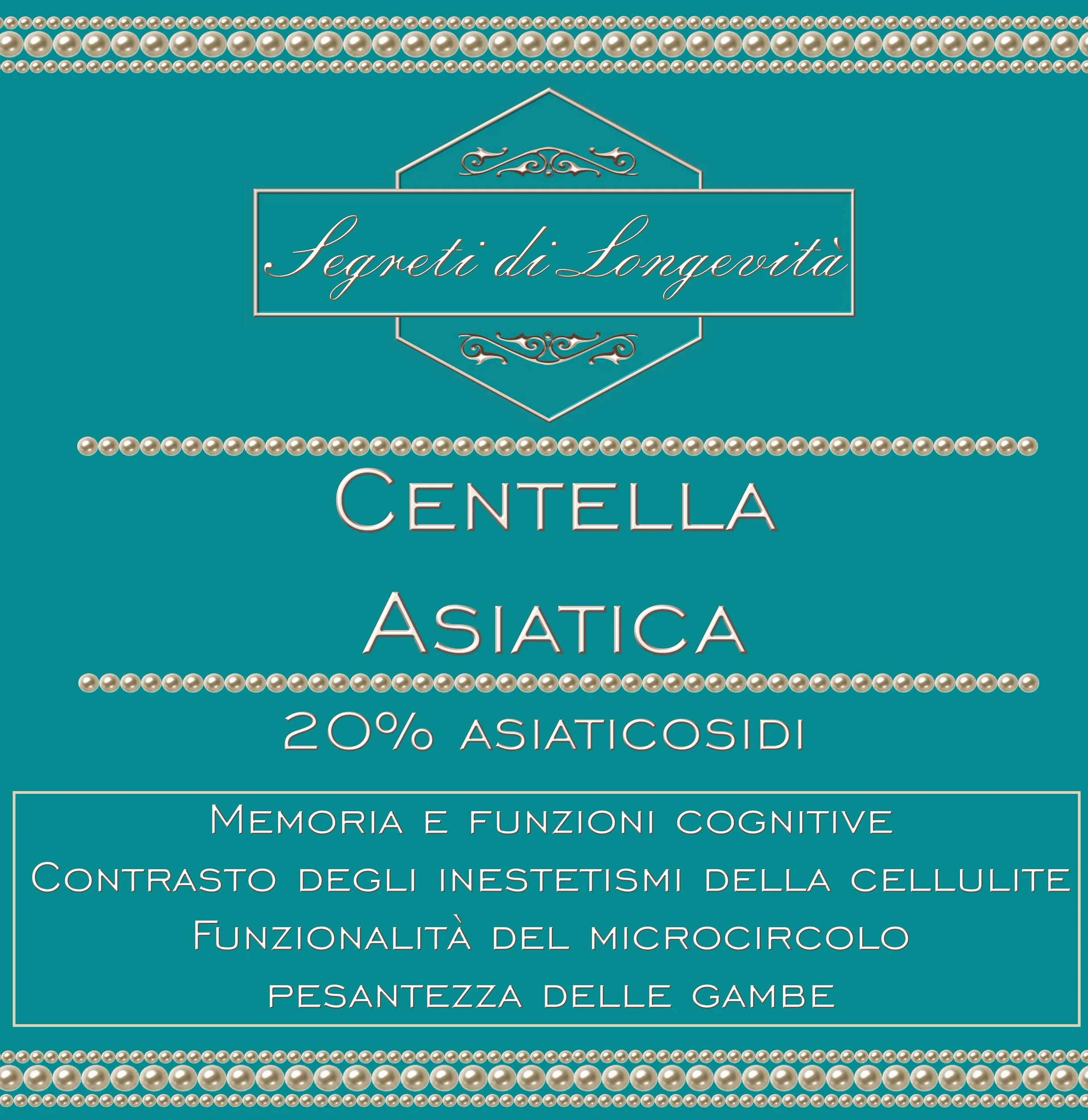 Centella asiatica estratto secco titolato al 20% Asiaticosidi 90 capsule vegetali 500mg
