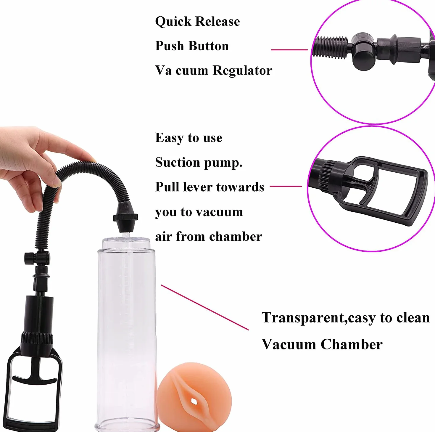 Pompa Maschio Péne Acqua Allunga Pump Toys per Uomini Migliorare Allungamento Vacuum Device per Allenamento Pompa vuoto per il Per Ingrandimento Formazione Toysper per Uomo -gm8
