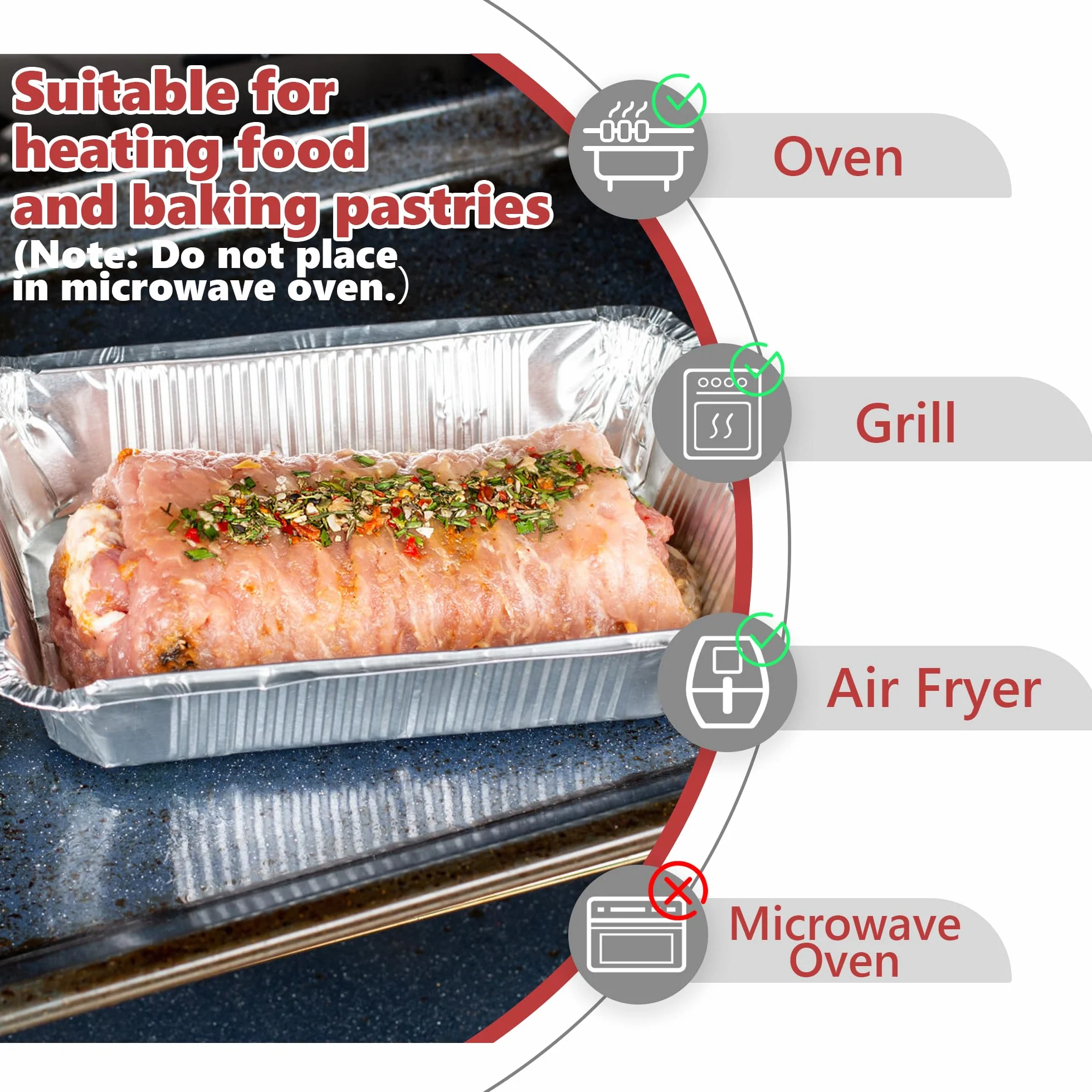 Vaschette in Alluminio 650 ml 19 x 14 x 4 cm Monouso per Barbecue e Forno