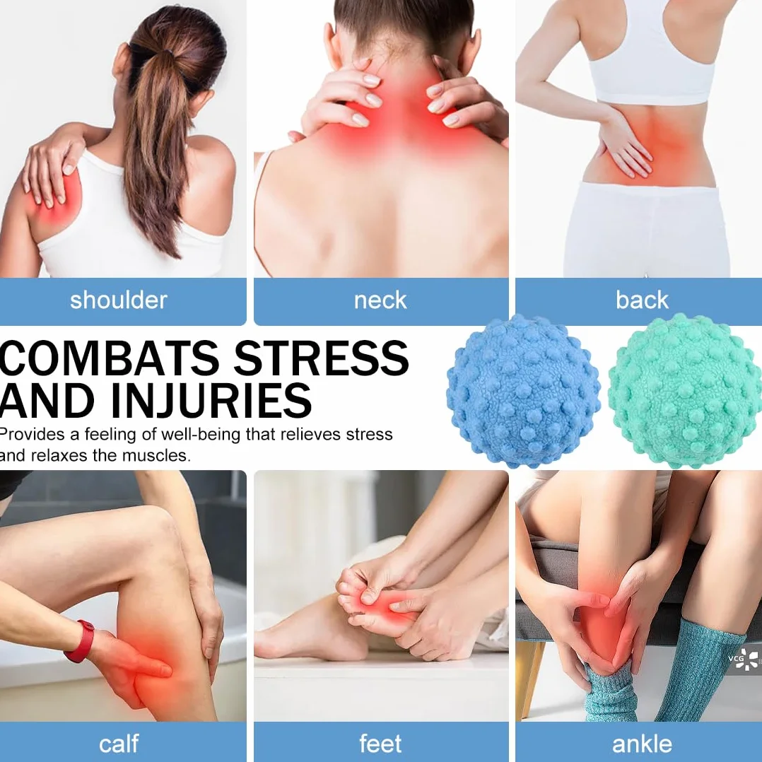 Palline Massaggio, Set 2 Palline Massaggio Piedi Antiscivolo Semirigide, Pallina Massaggiatore Muscolare Tutto il Corpo, Palline Massaggio e Lacrosse Ball, Sfere da Massaggio per Deep Tissue Massaggio