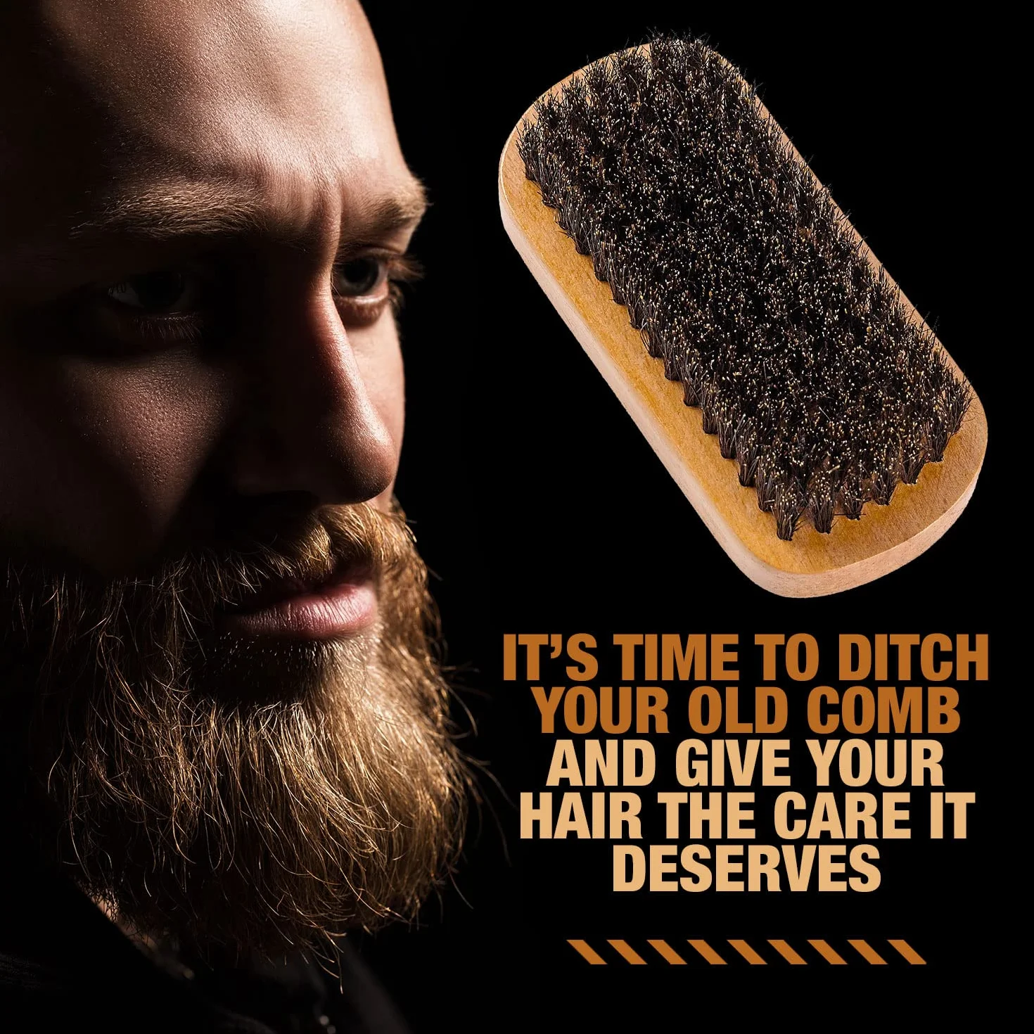 Set di barba e pettine di legno per uomini - Kit per la cura della barba e dei capelli