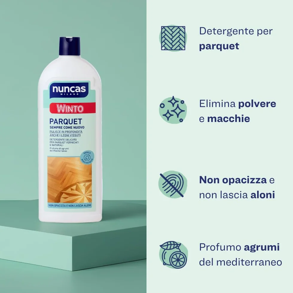 Nuncas Winto Parquet Detergente per Pavimenti in Parquet Multipack 3 x 1000 ml