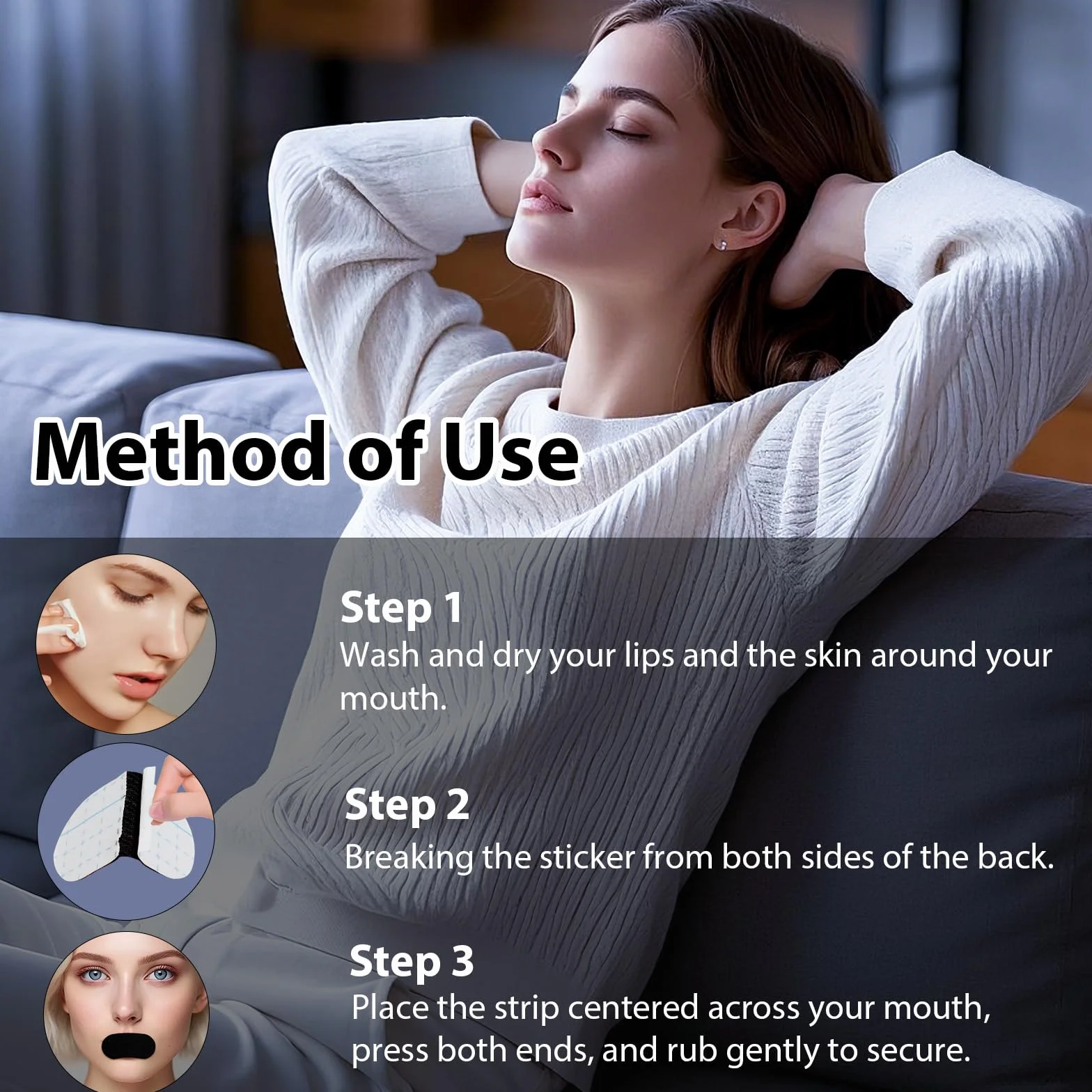 Mouth Tape for Sleeping 90 Pezzi, Cerotti Bocca per Smettere di Russare, Respirazione Nasale