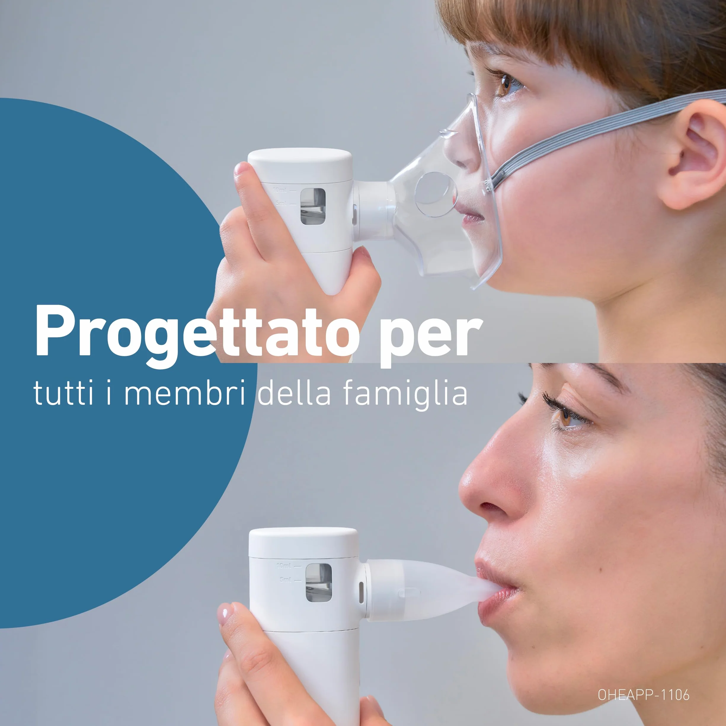 OMRON MicroAir Move Aerosol Mesh Portatile Silenzioso Macchina Aerosol Adulti Bambini Ricaricabile USB-C Design Compatto