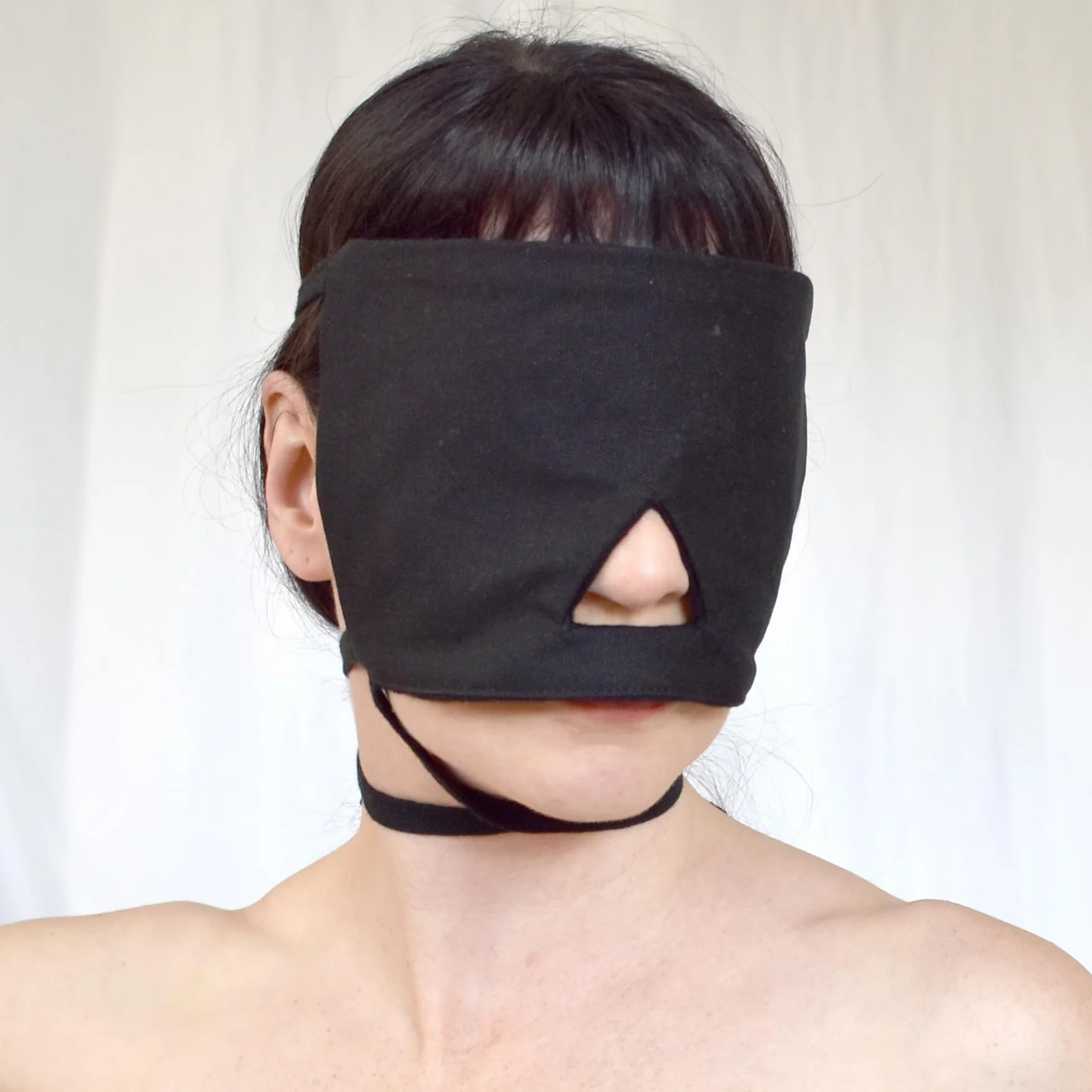 Benda BDSM in cotone – maschera opaca per gli occhi, 3 cinghie regolabili