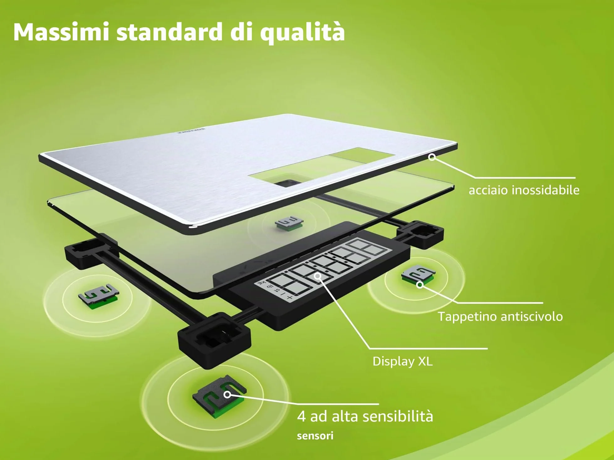 Soehnle Style Sense Safe 300 Bilancia pesapersone digitale con display LCD extra-large anti-impronte