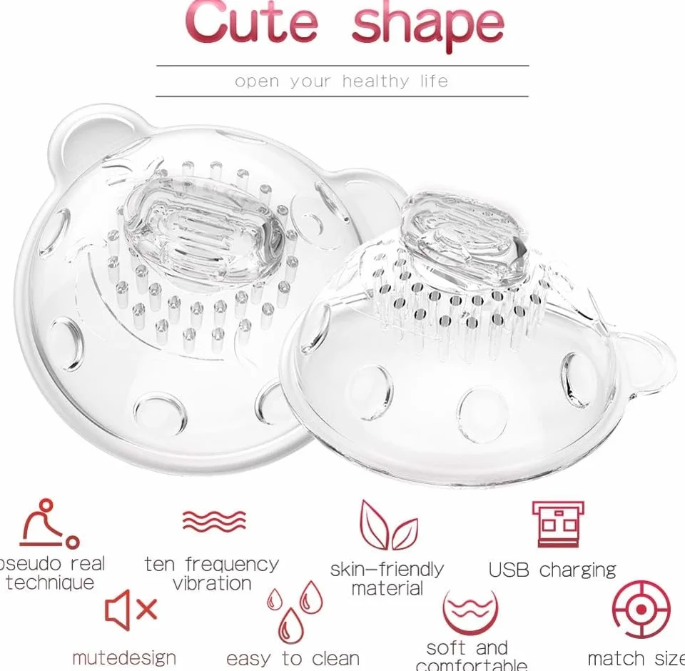 Mani Libere Elettrico Seno Pompa Massaggiatore Vibratore Succhia Capezzoli e Clitoride Coppe Lingua Leccare Reggiseno Stimolatore Sex Toys Enlarger Enhancer per Donne (Pink)