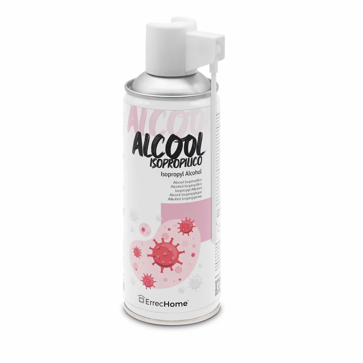 ERRECHOME Alcool Isopropilico Spray 400 mL Pulizia Igiene Superfici