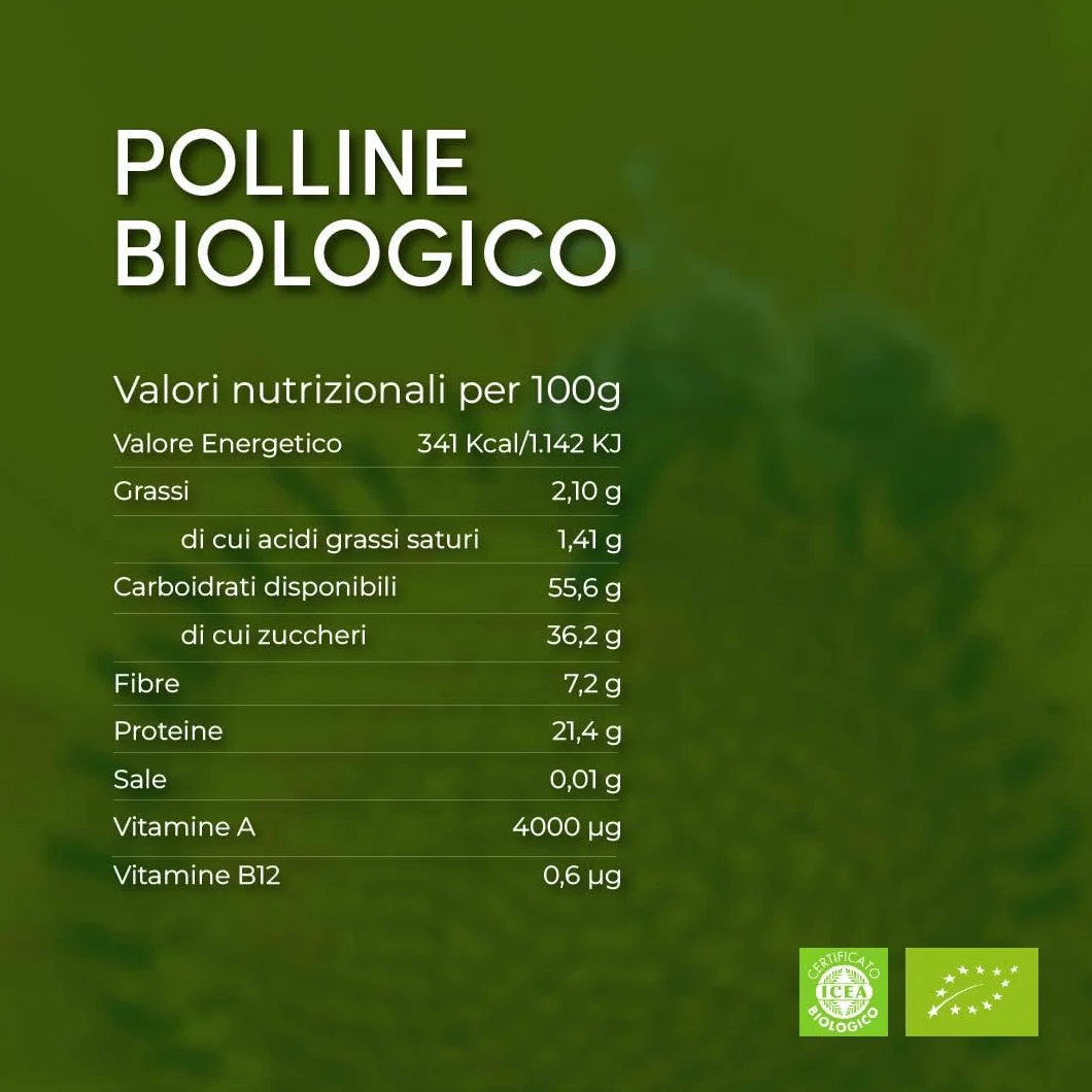 RACILIA Polline d'Api Biologico Italiano in Granuli 1kg