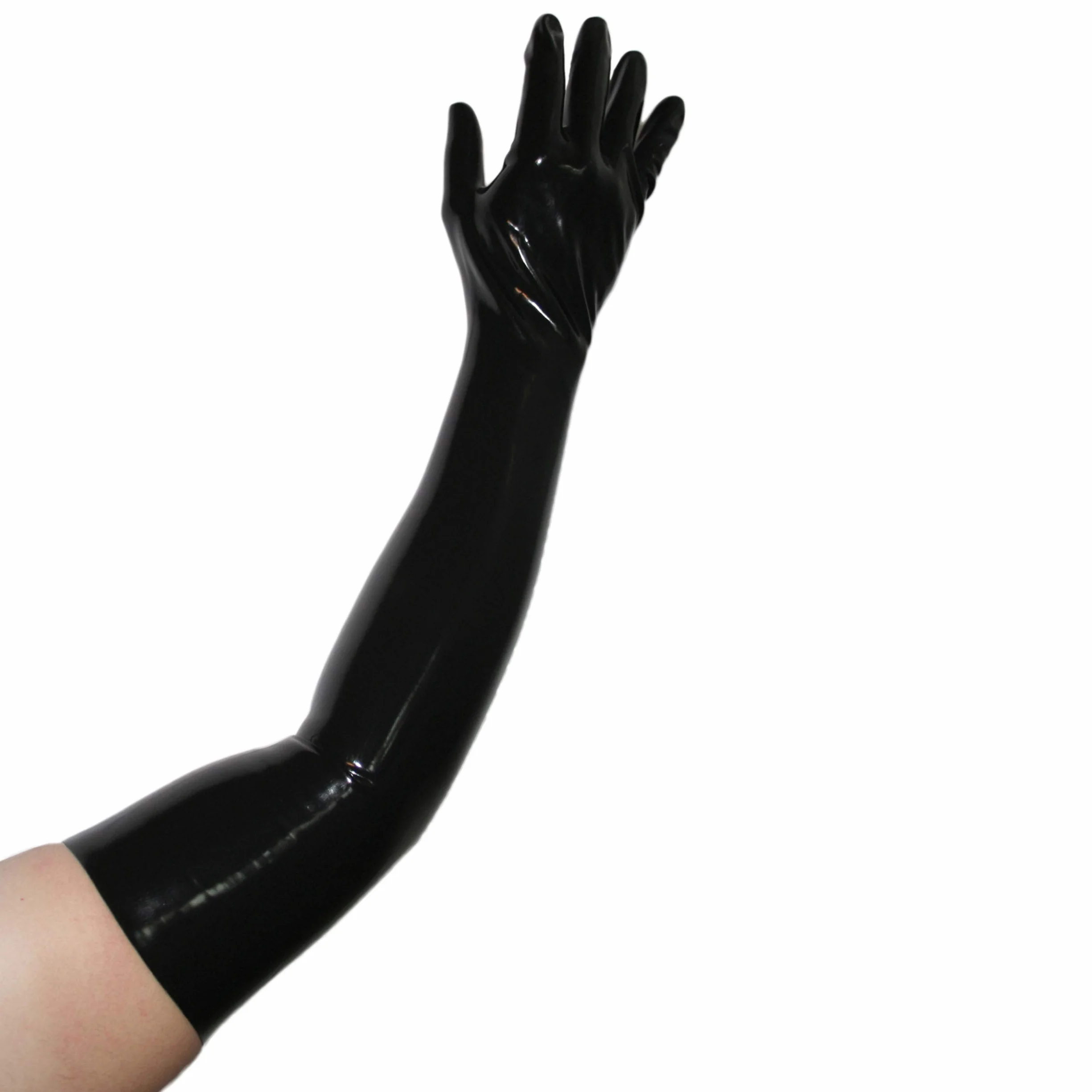 Rubberfashion Guanti in lattice lunghi fino al gomito per donne e uomini, coppia