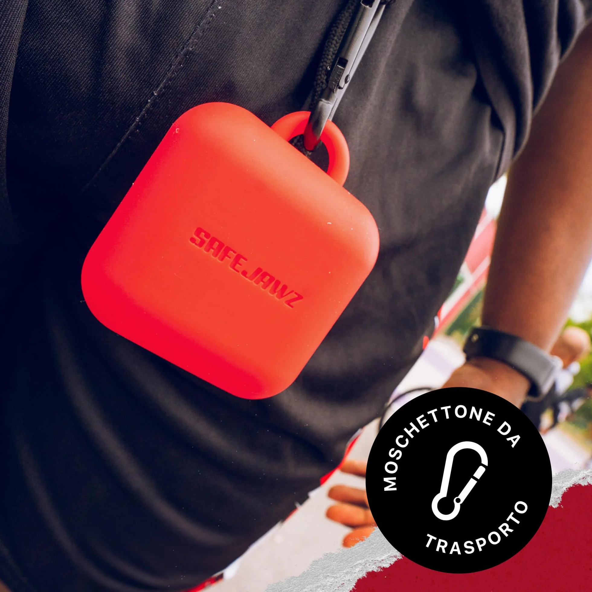 Custodia per paradenti SAFEJAWZ Premium silicone resistente flessibile Rosso