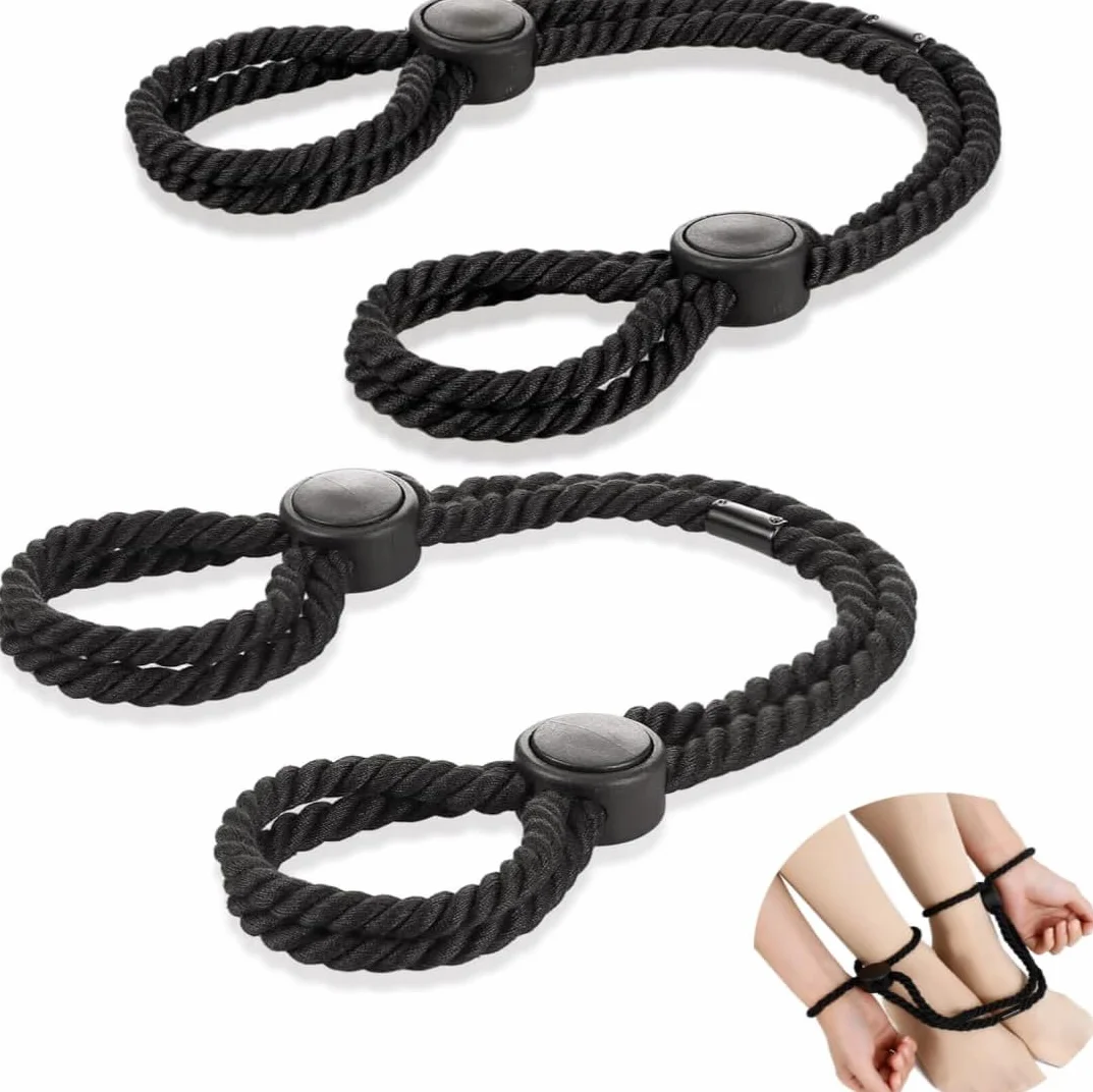 2 pezzi di corda bondage per polsi e caviglie, manette BDSM per giochi sessuali, corde regolabili per legare e bondage, corde BDSM per mani e piedi, manette per coppie