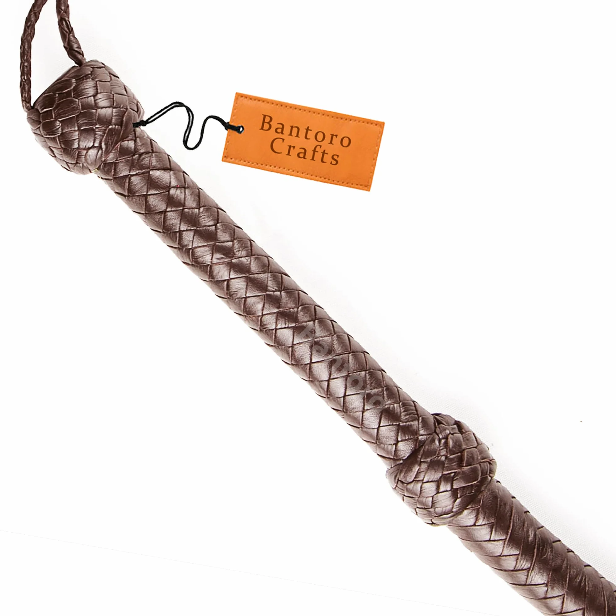 Frusta in Vera Pelle 8 Piedi 12 Trecce Equitazione Marrone