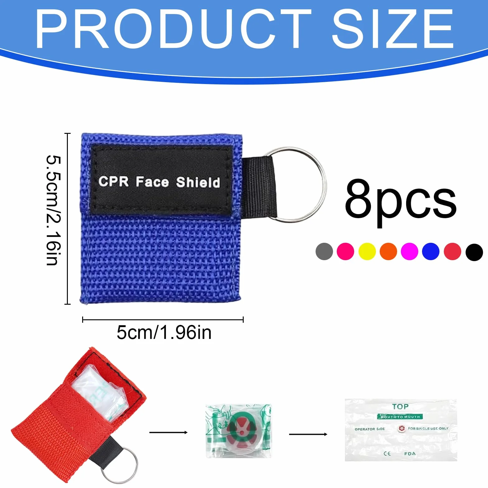 Kit Maschere CPR con Barriera di Respirazione, 3 Pezzi Maschera Respiratoria per Primo Soccorso Formazione