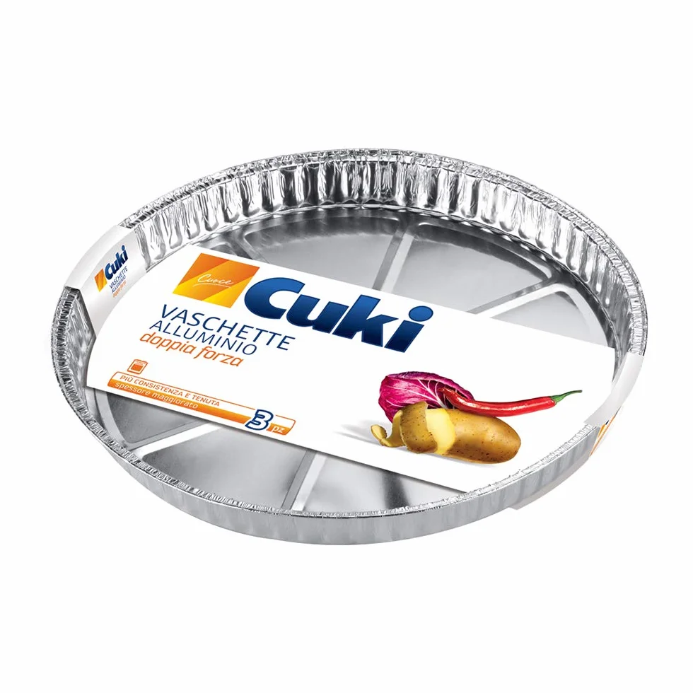 Cuki Vaschette Alluminio, Doppia Forza per Pizza, 3 Pezzi