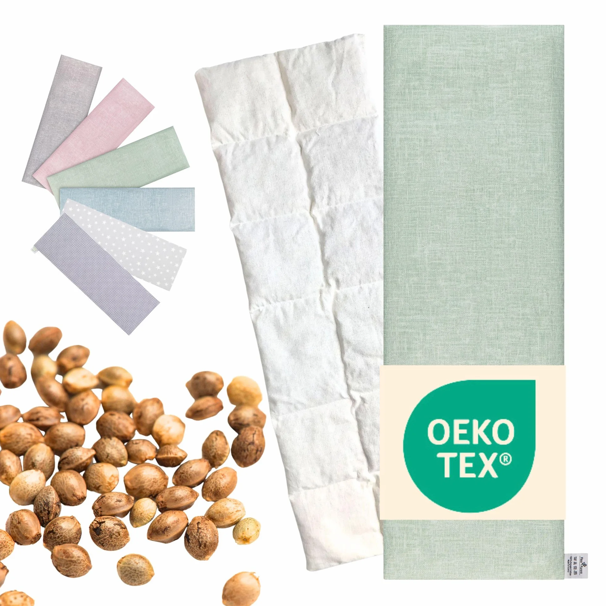 Cuscino Noccioli Ciliegia riscaldabile | Grande XXL lungo 60x20 cm | Cuscino Termico cervicale, semi di ciliegio: collo, spalle, schiena, stomaco | Senza sostanze nocive: certificato OEKO TEX