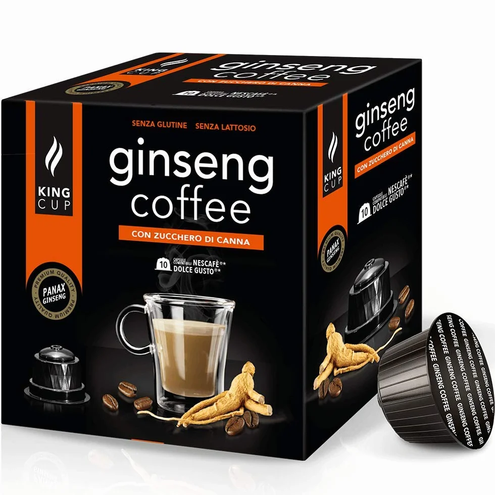 Capsule Ginseng King Cup 10pz Compatibili Nescafè Dolce Gusto Senza Glutine Lattosio