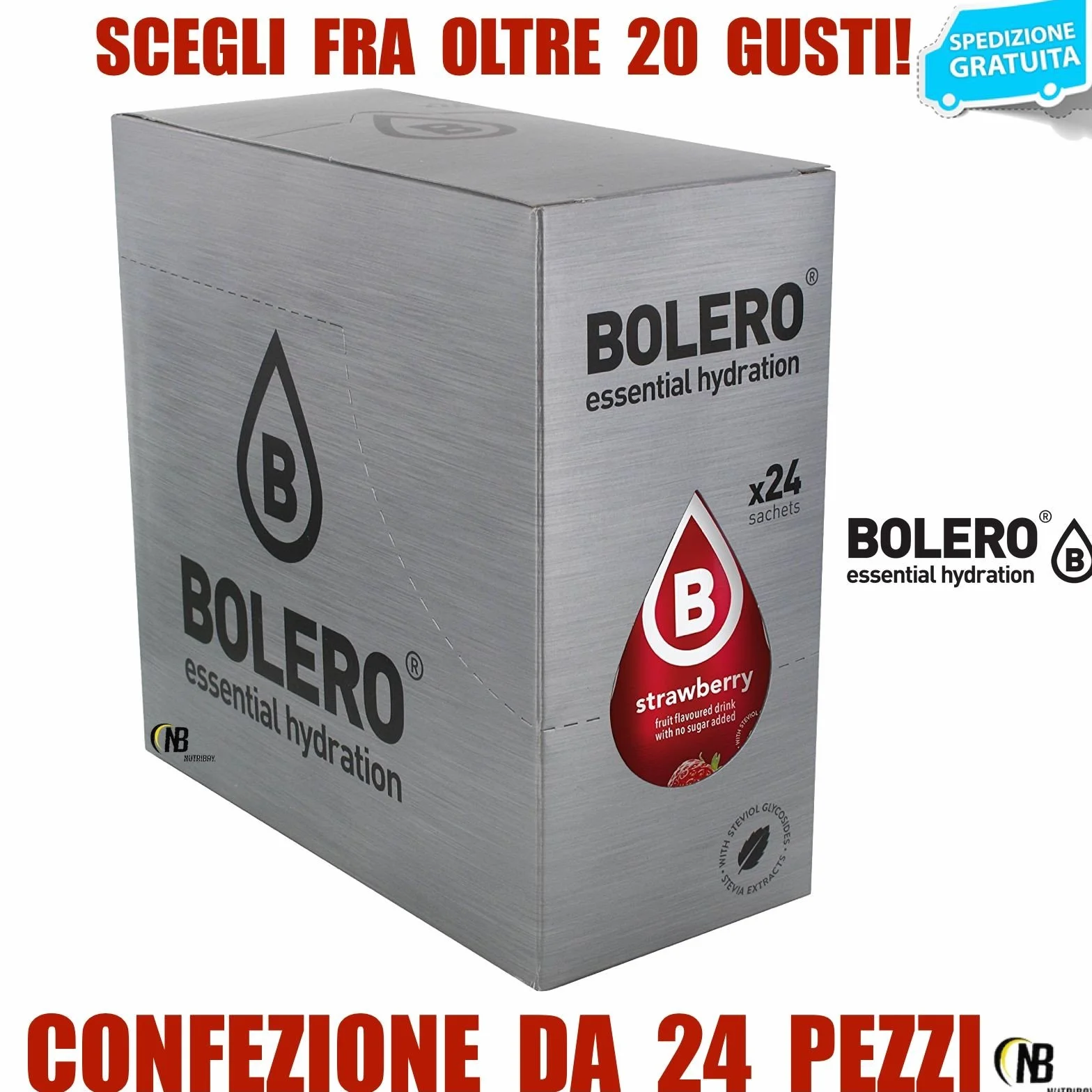 Bolero Drinks Pesca (Peach) 24 Bustine 9g Preparato Istantaneo con Stevia e Vitamina C Senza Zucchero