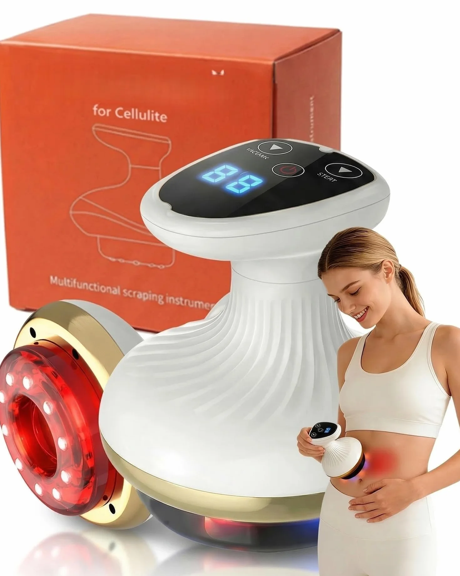 Massaggiatore Anticellulite Vacuum 4 in 1, 6 Livelli per Schiena Gambe Addome