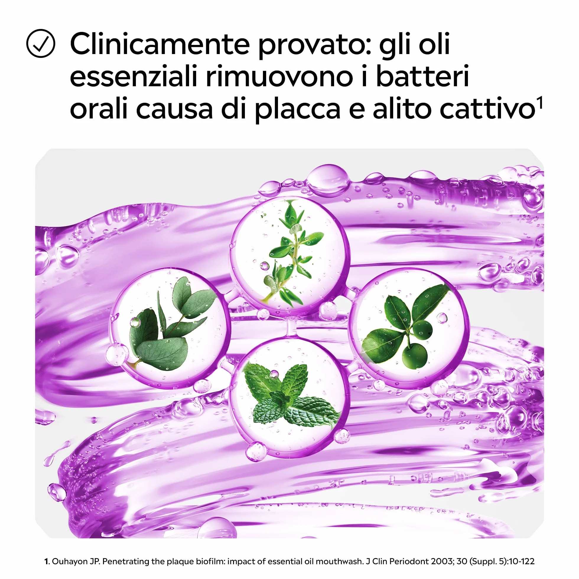 LISTERINE Total Care Collutorio Menta Pura Fluoro 10 benefici 1 protezione completa denti forti 2x1L