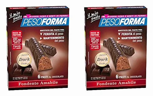 Pesoforma Barrette Dark Fondente Amabile 12 pezzi