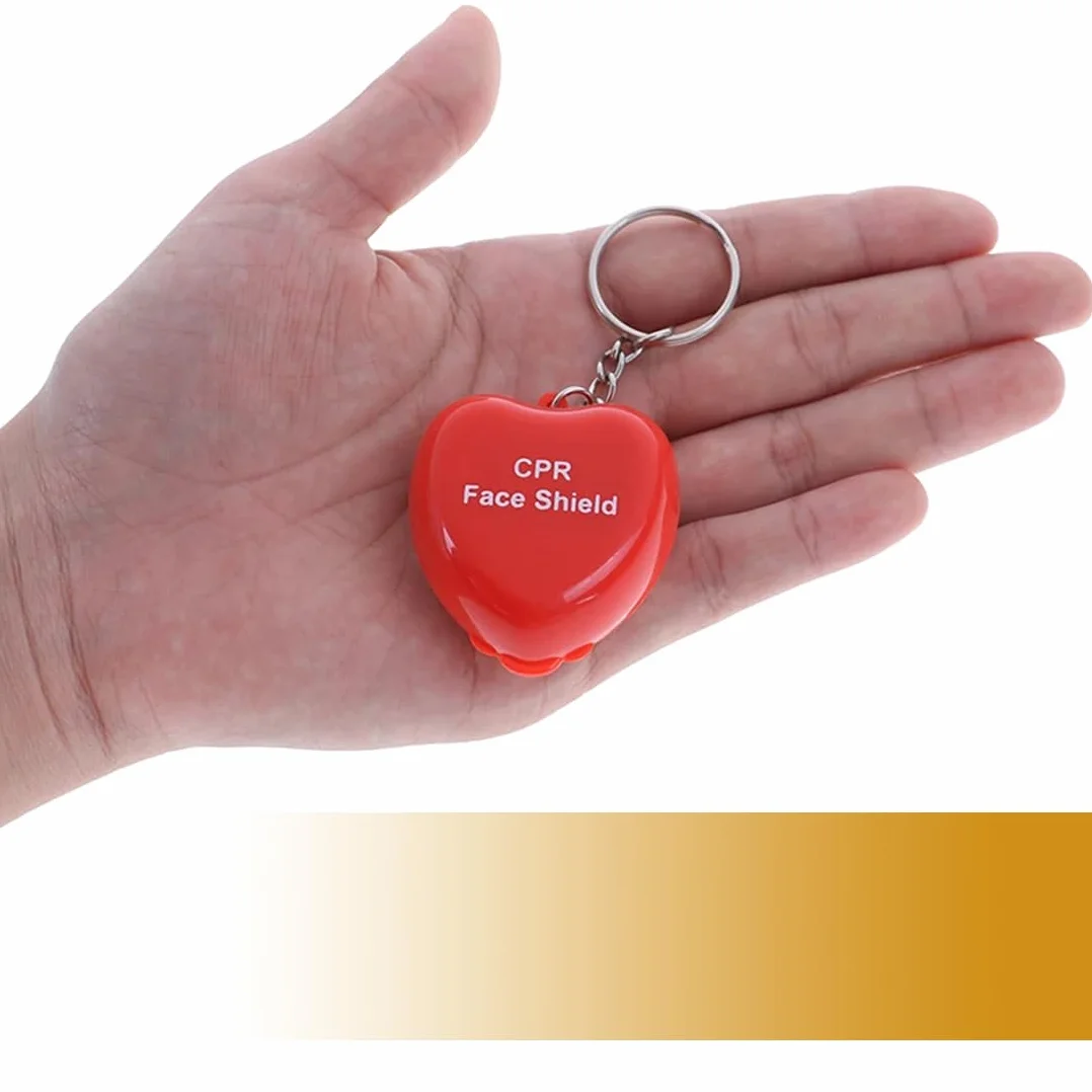 Maschera Facciale per RCP con Valvola Unidirezionale Kit Emergenza Portachiavi 2 Pezzi